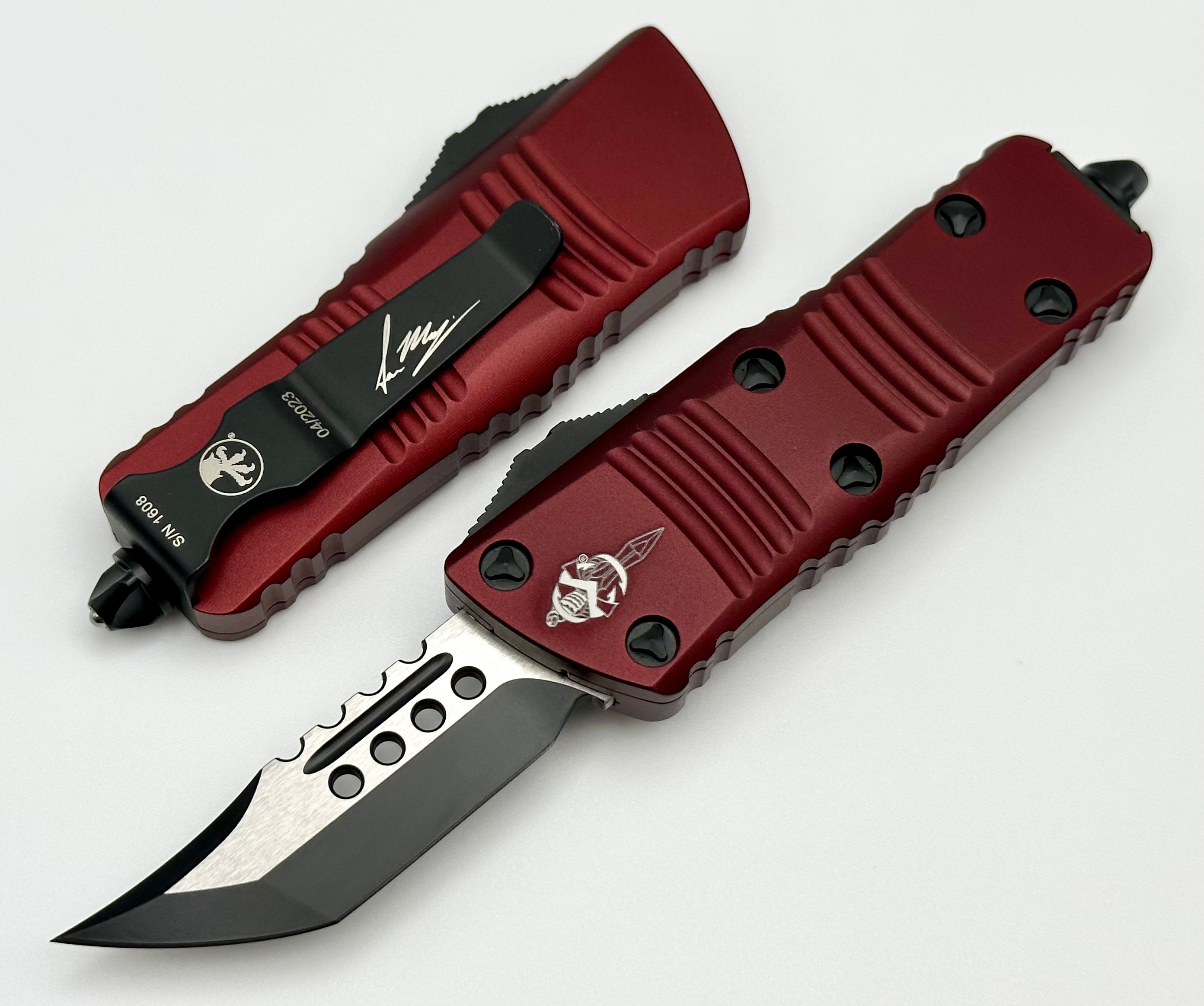 Microtech Mini Troodon Hellhound Merlot Tactical Signature Series 819-1MRS