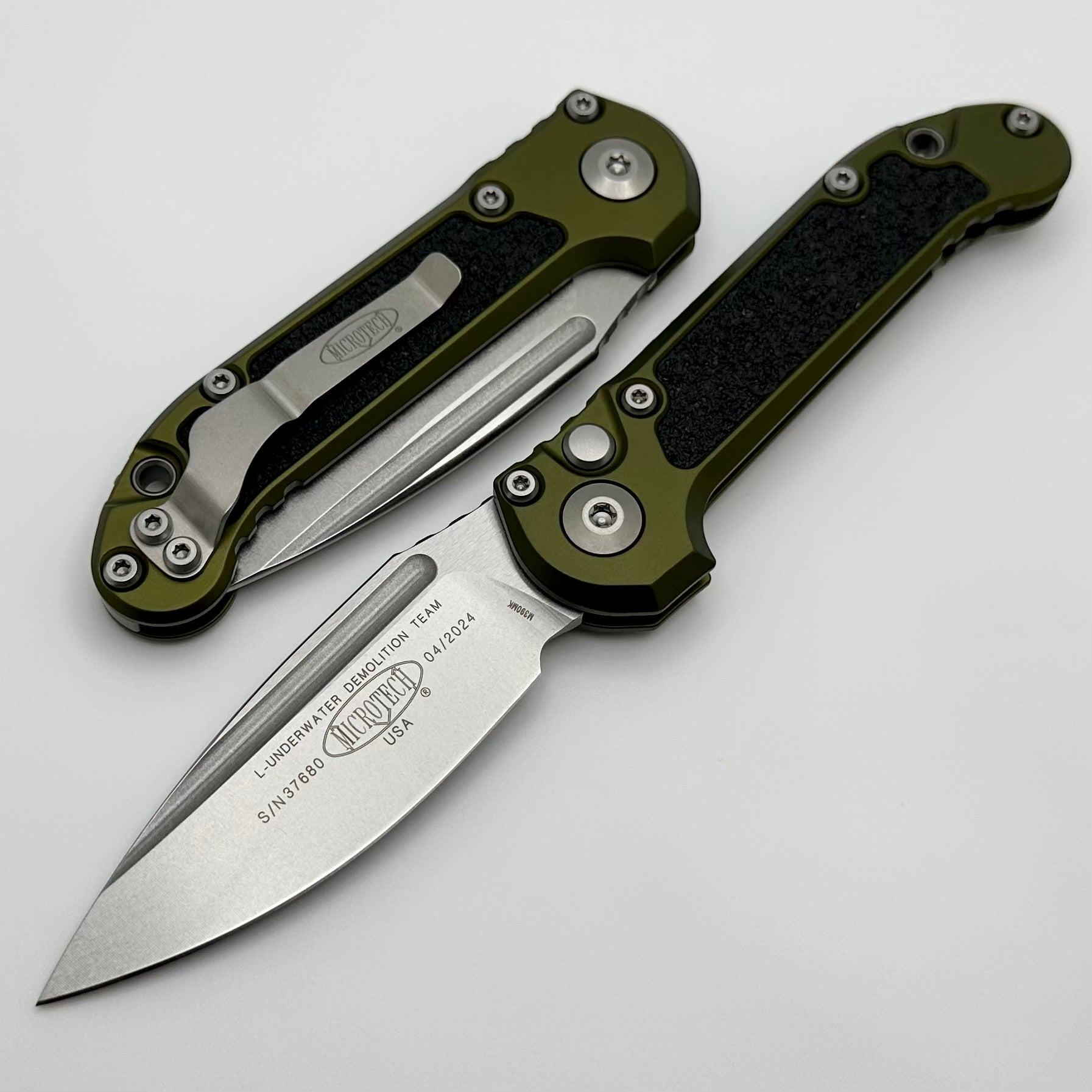 Microtech Knives LUDT Gen III Stonewash Drop Point w/ OD Green Handle 1135-10OD ONE PER HOUSEHOLD