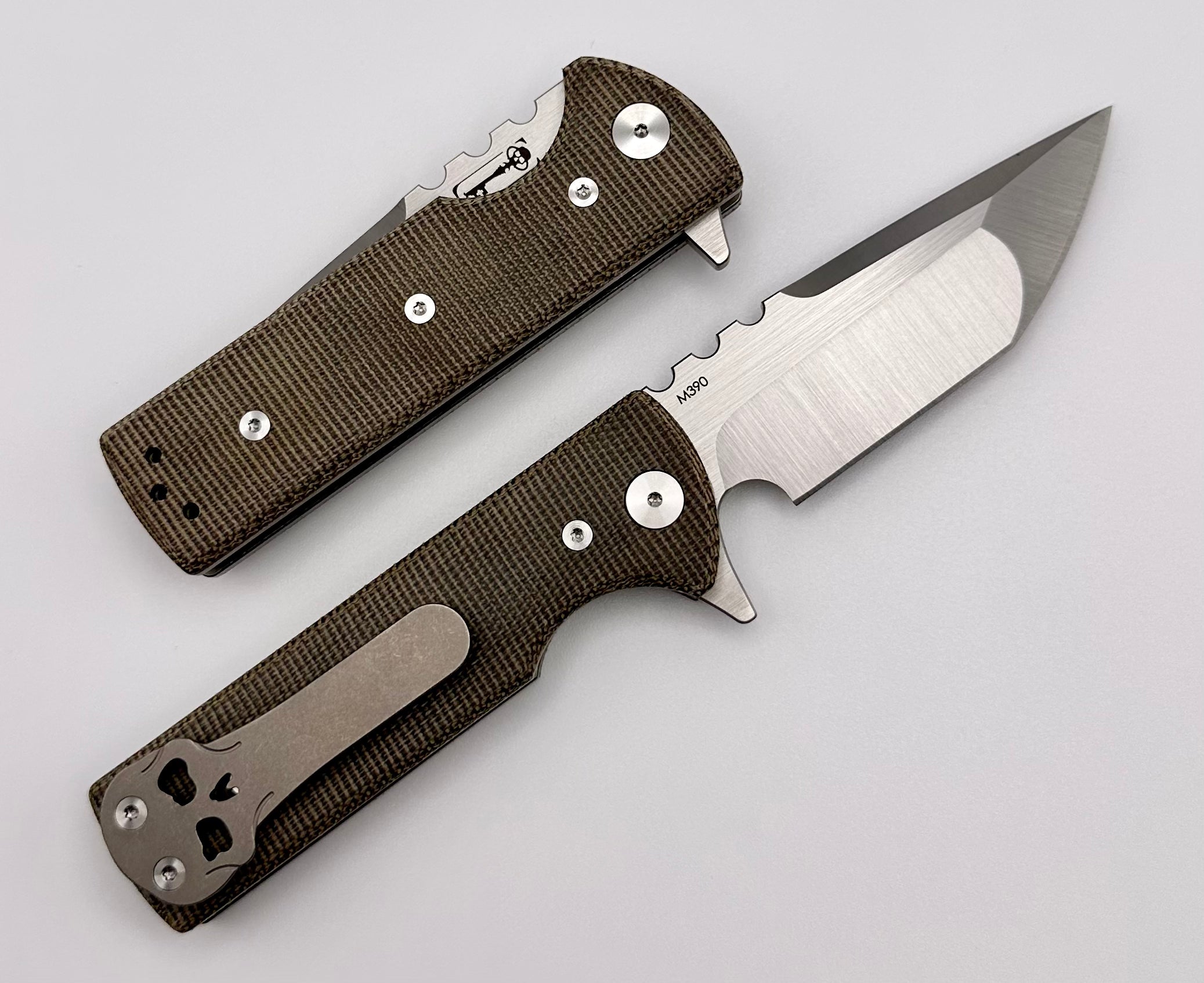 Chaves Knives T.A.K Ambidextrous Knife TAK Tanto Green Micarta