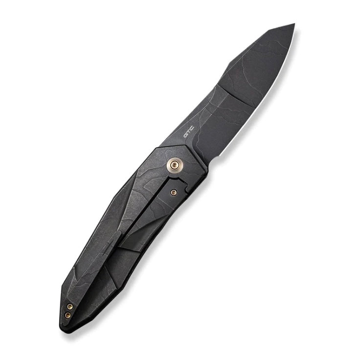 We Knife Solid Flipper Black Etch Integral Titanium Handle & Black Etch 20CV WE22028-5