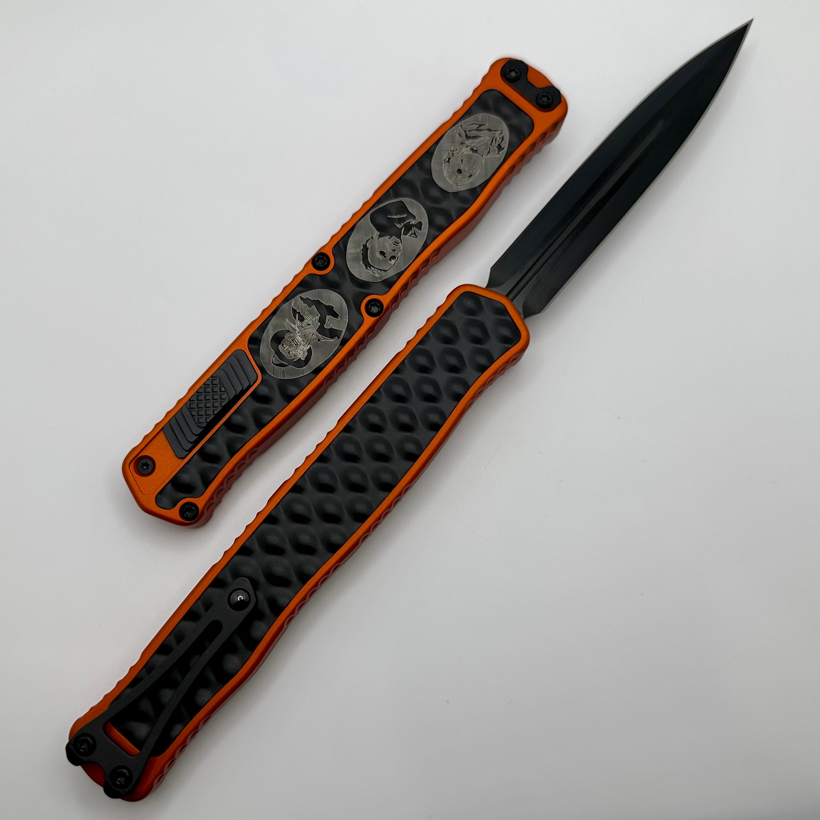 Heretic Knives Cleric II 2 Halloween 23' Orange & DLC Double Edge Magnacut