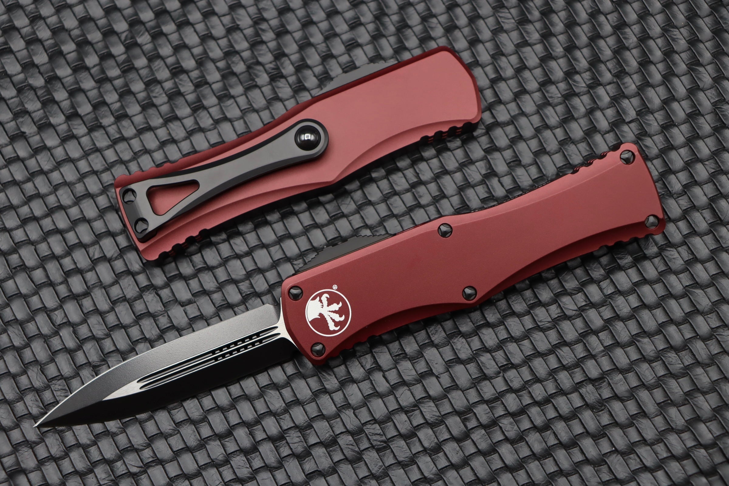 Microtech Hera Double Edge Black Standard & Merlot 702-1MR