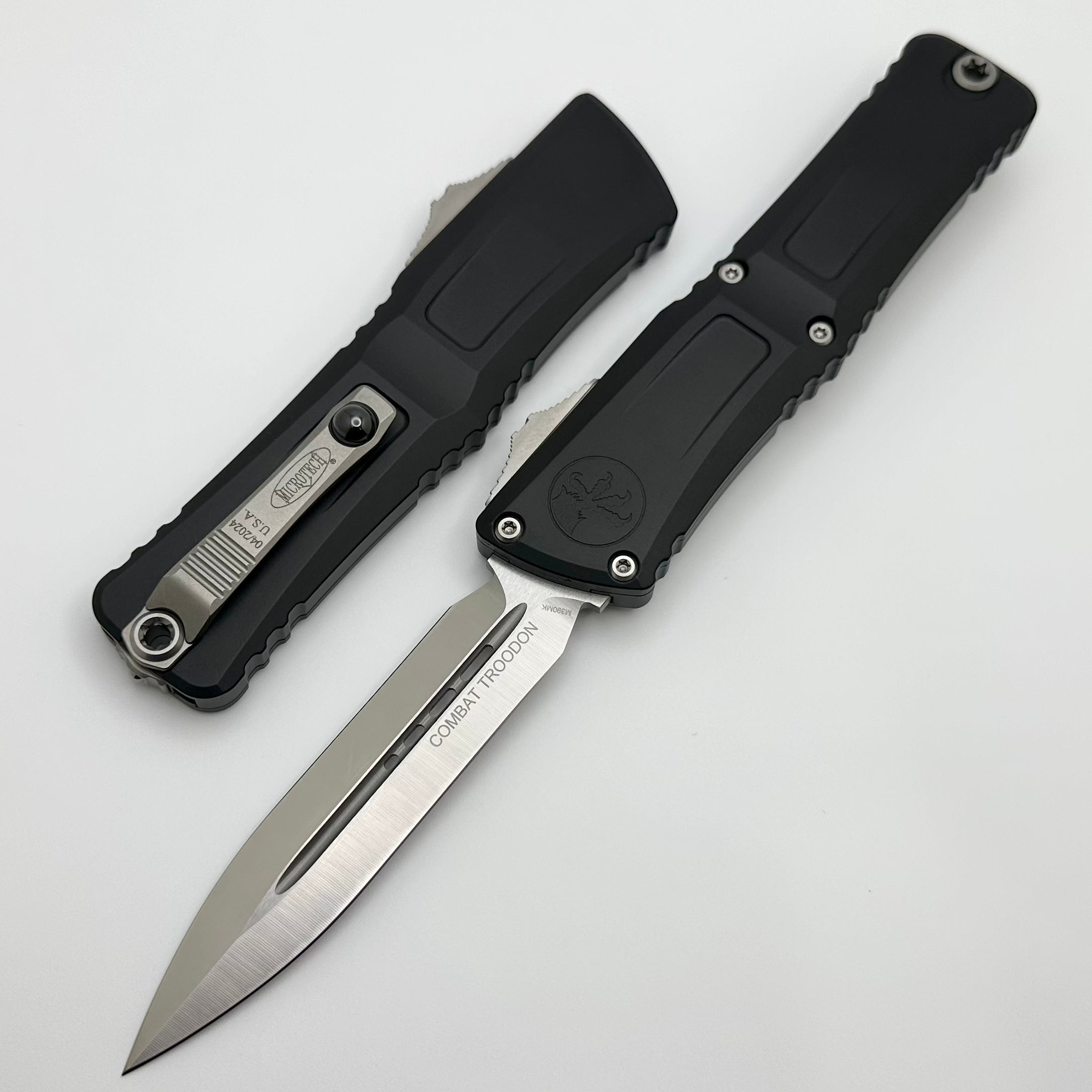 Microtech Knives Combat Troodon Gen III Satin Double Edge w/ Black Handle 1142-4