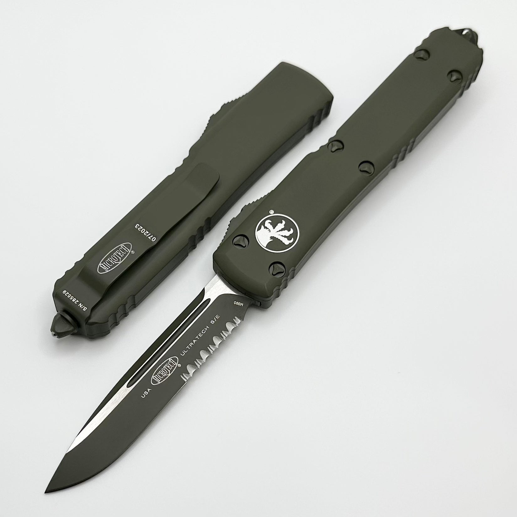 Microtech Ultratech Cerakote OD Green Single Edge Partial Serrated 121-2COD