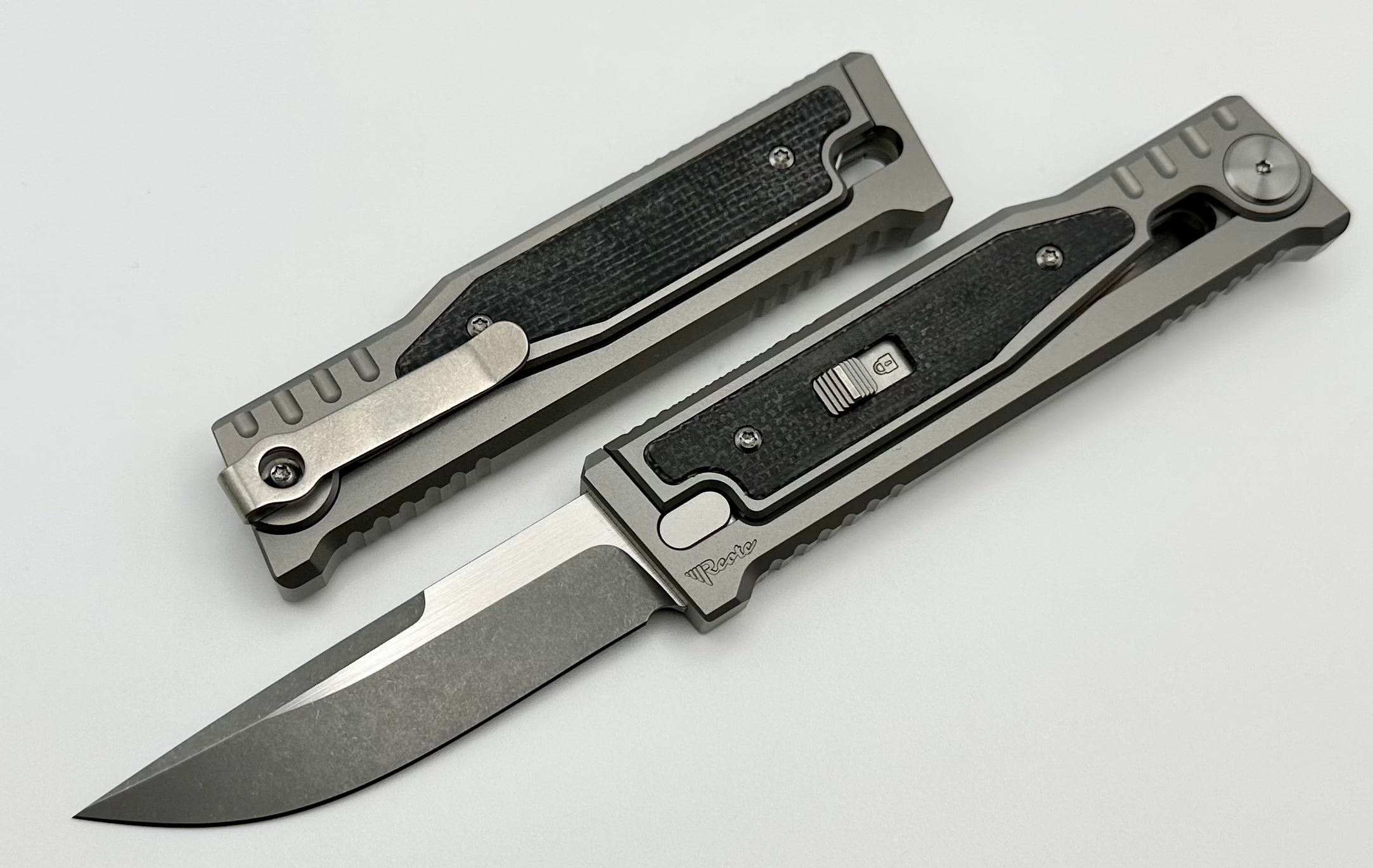 Reate EXO M Black Micarta & Two Tone Drop Point 3V