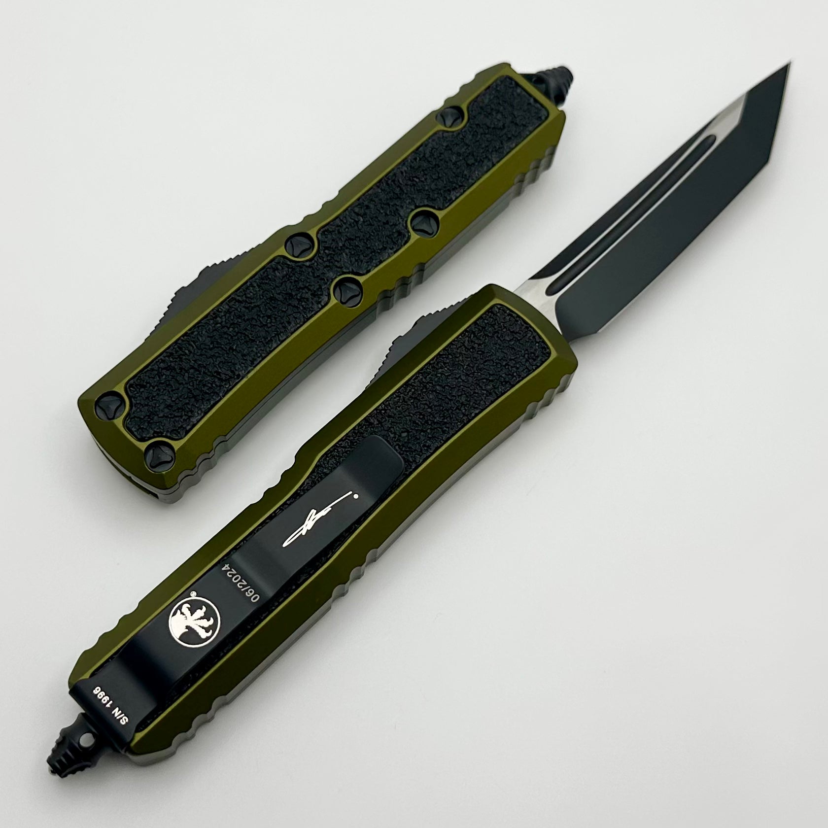 Microtech Daytona Tanto OD Green Standard w/ Grip Tape Inlays Signature Series 127-1ODS