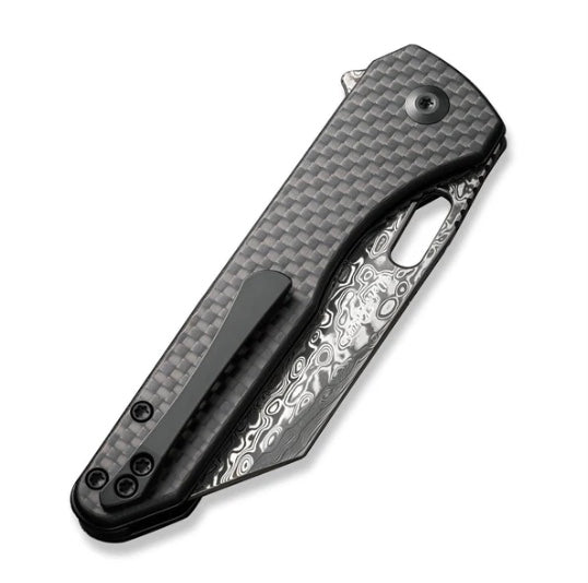 Civivi Nugz Twill Carbon Fiber Handles w/ Damascus C23060-DS1