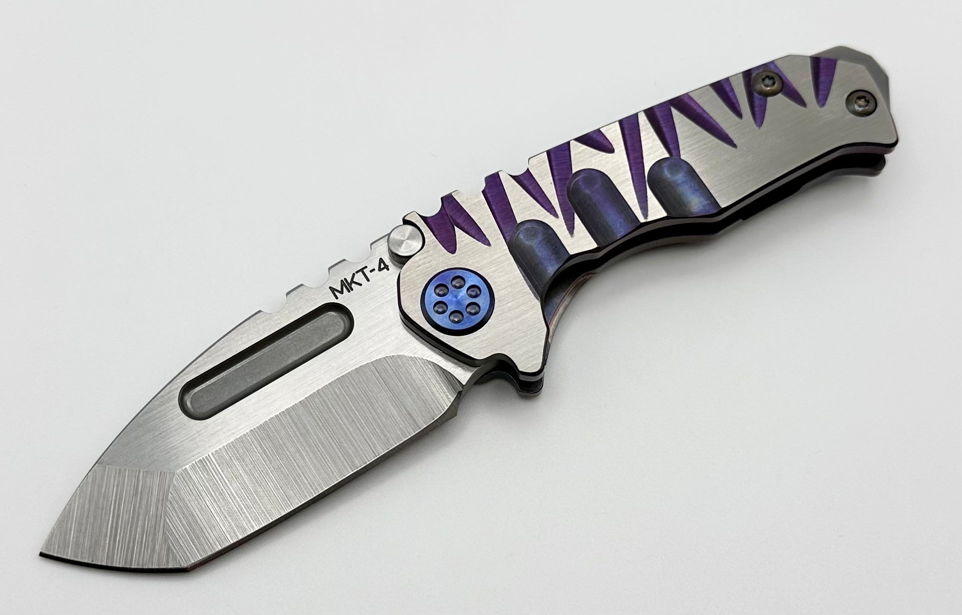 Medford Micro Praetorian T w/ S45 Tumbled Tanto & Violet Show Lights Faced Handles w/ Violet Hardware