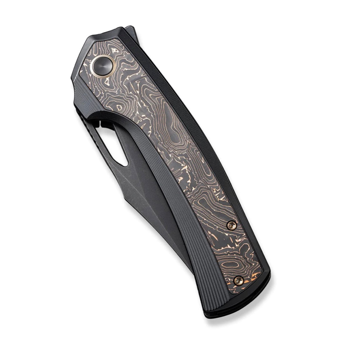 We Knife Nefaris Black Titanium w/ Copper Foil Carbon Fiber & Black Stonewash 20CV WE22040F-1