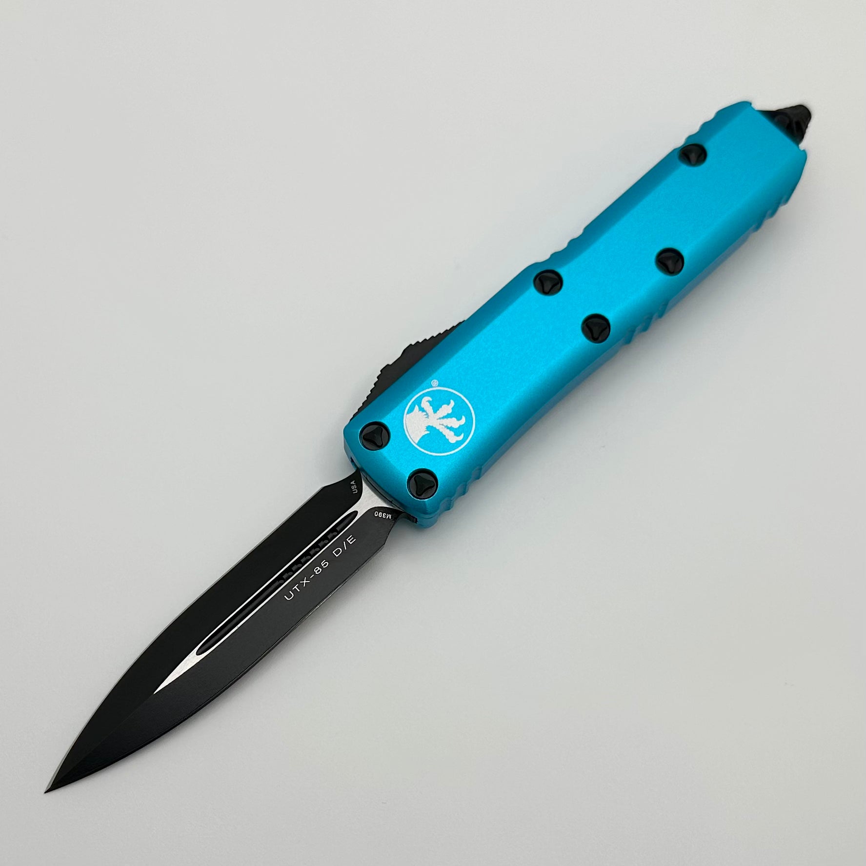 Microtech UTX-85 Double Edge Black & Turquoise 232-1TQ