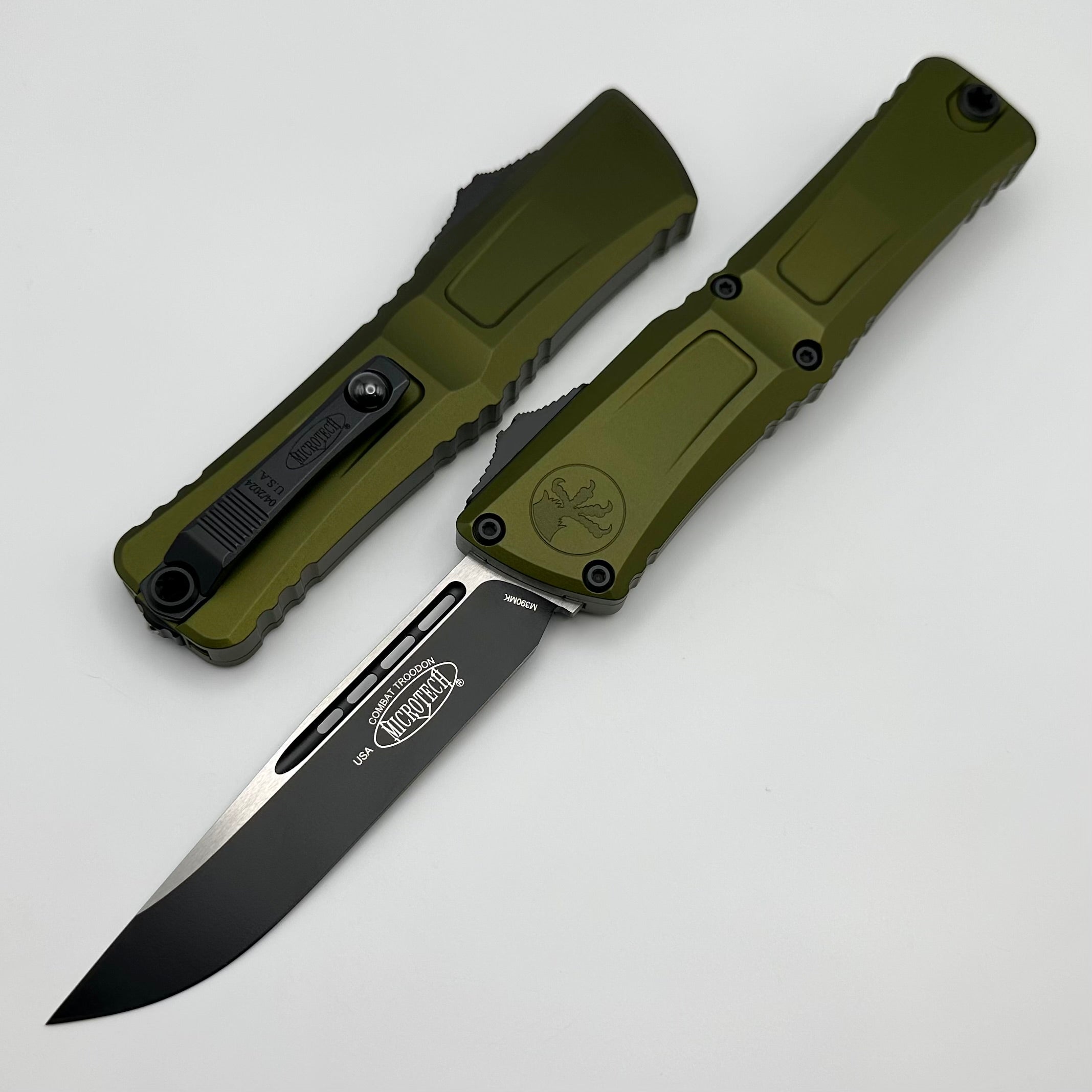 Microtech Knives Combat Troodon Gen III Black Single Edge w/ OD Green Handle 1143-1OD