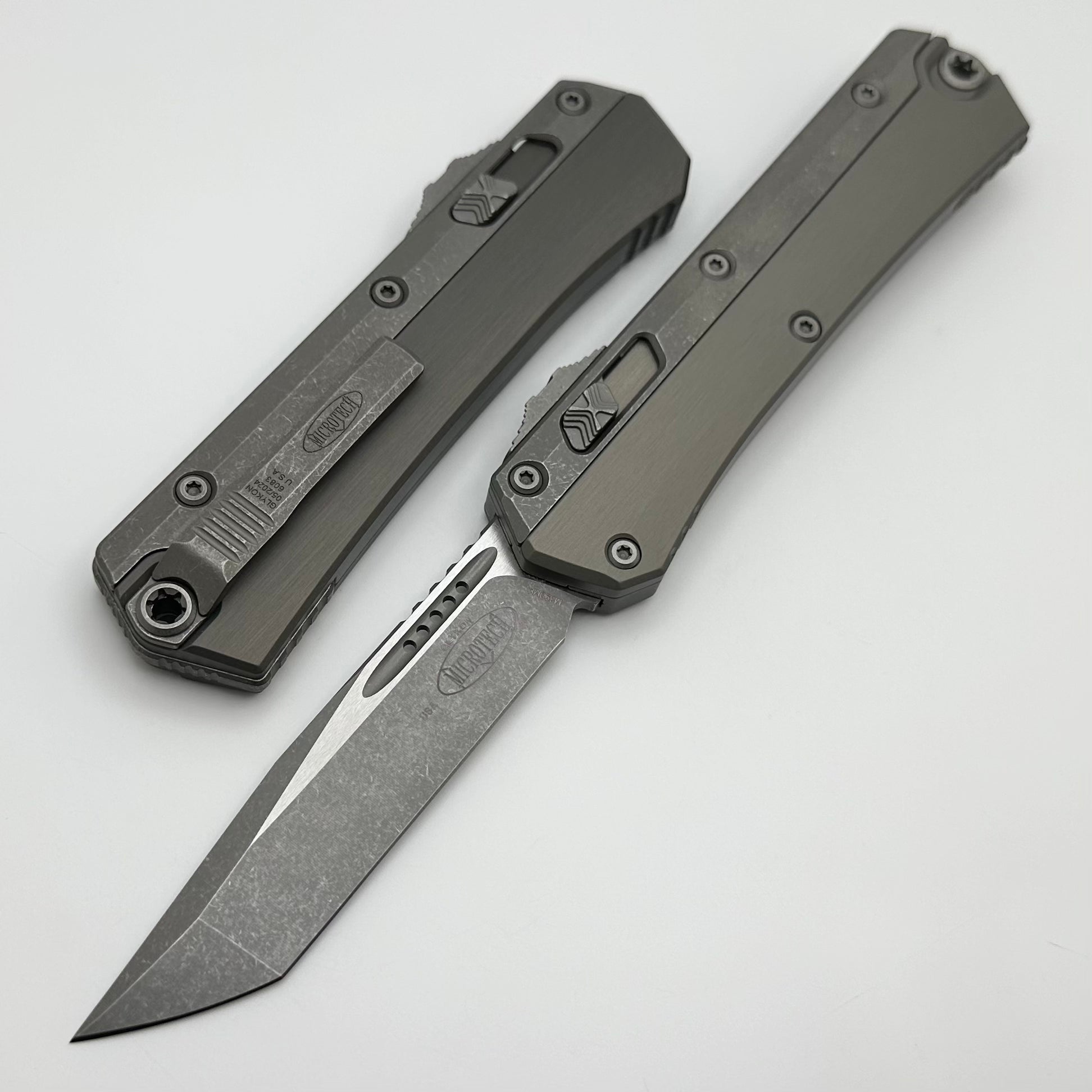 Microtech Glykon Apocalyptic Natural Clear Standard Tanto 185-10APNC