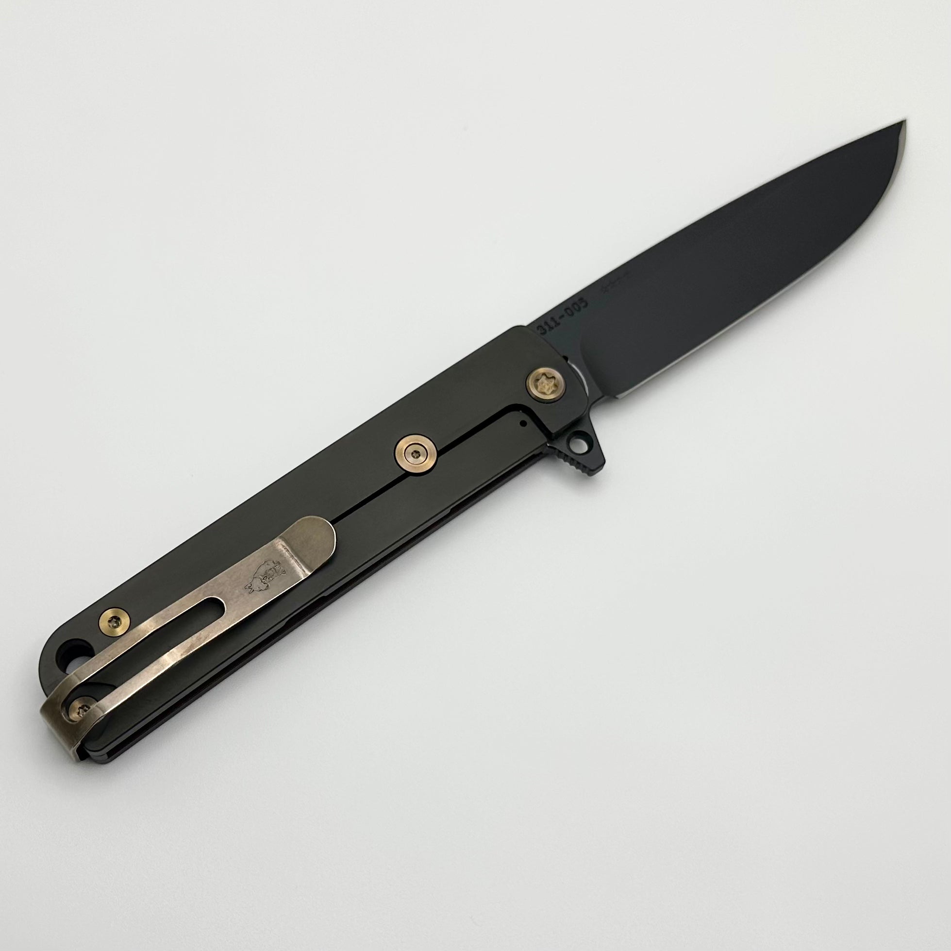 Medford M-48 Red Aluminum Handle w/ PVD Spring & Bronze Hardware/Clip & DLC S45VN