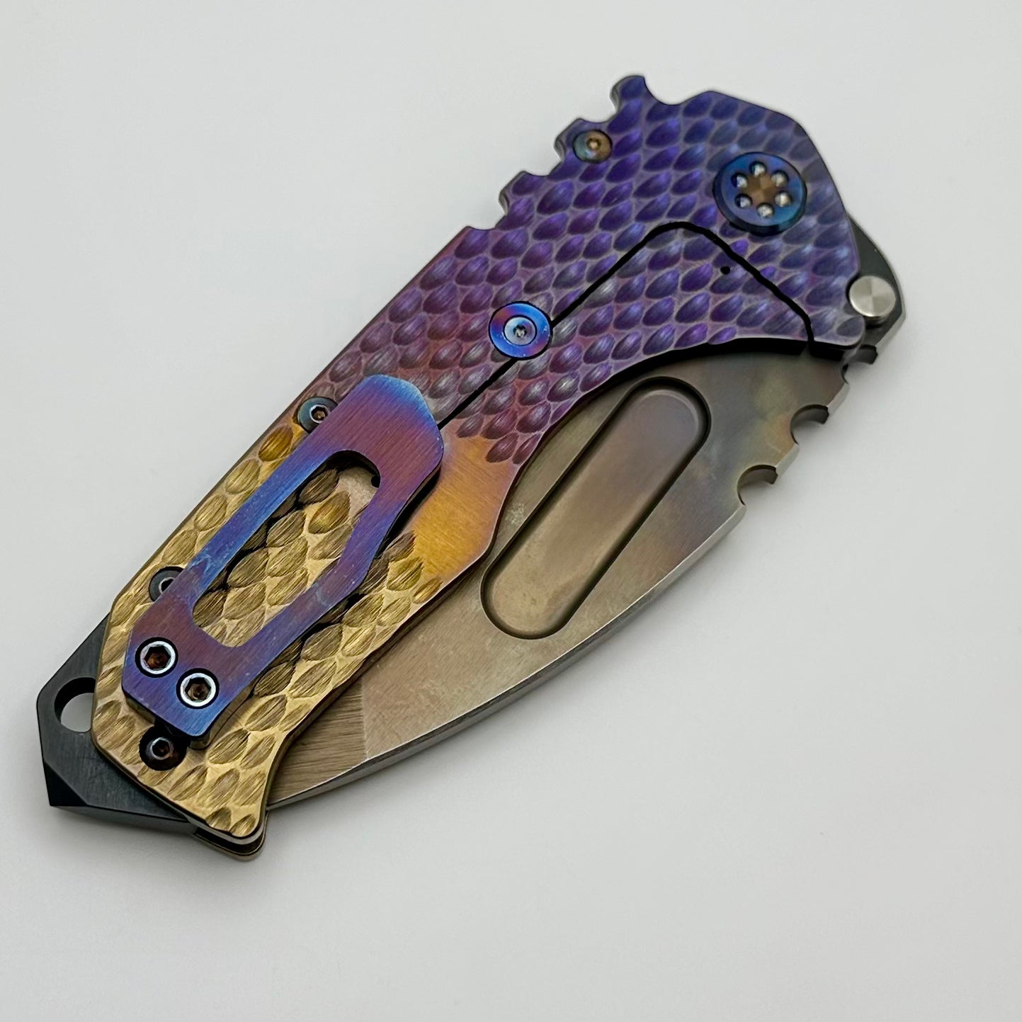 Medford Knife Praetorian T Vulcan S45 Tanto & Bronze-Violet DragonSkin Handles w/ Flamed Hardware