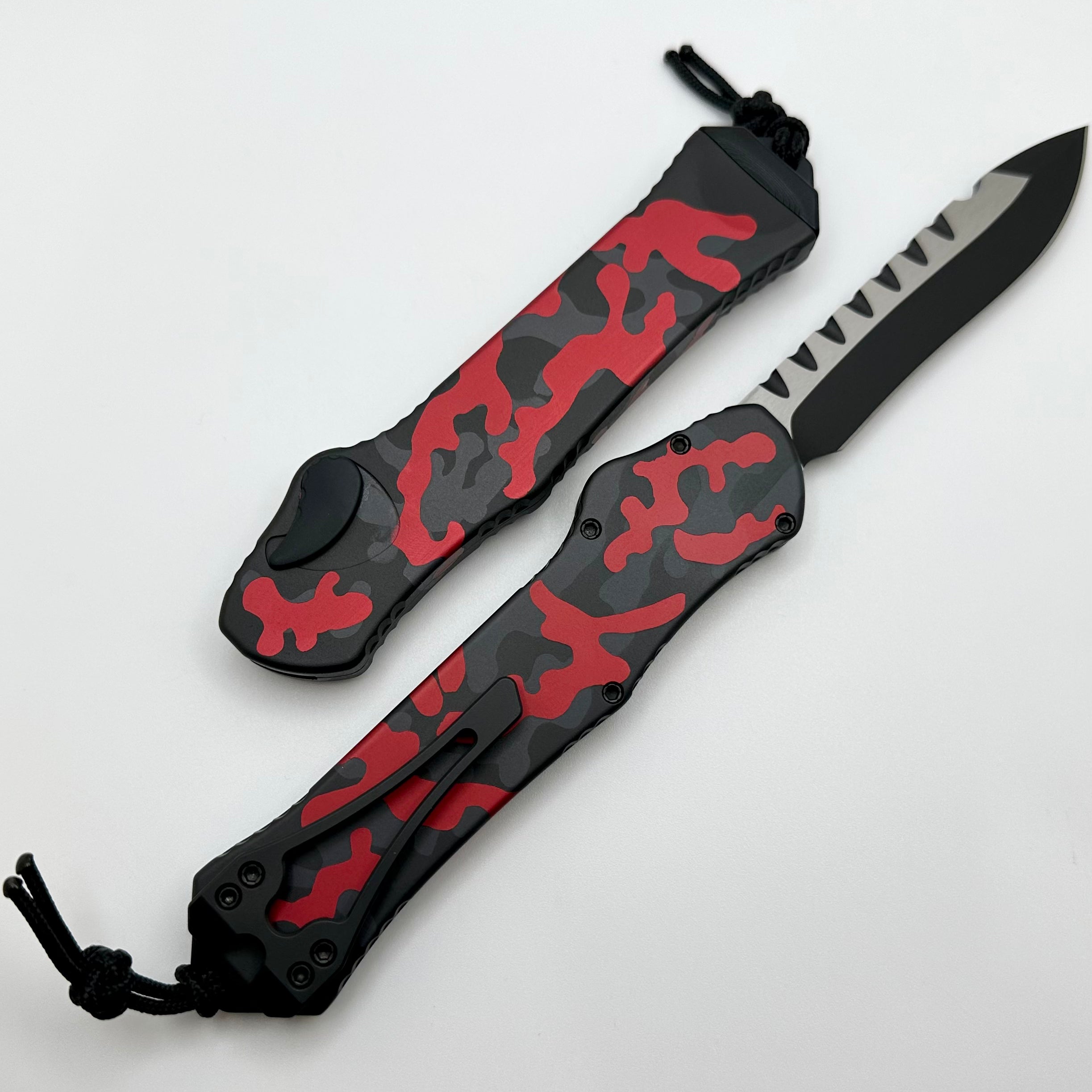 Heretic Hydra V3 Red Camo Aluminum Handle & Two Tone Cerakote Recurve MagnaCut H008-10A-RCAMO