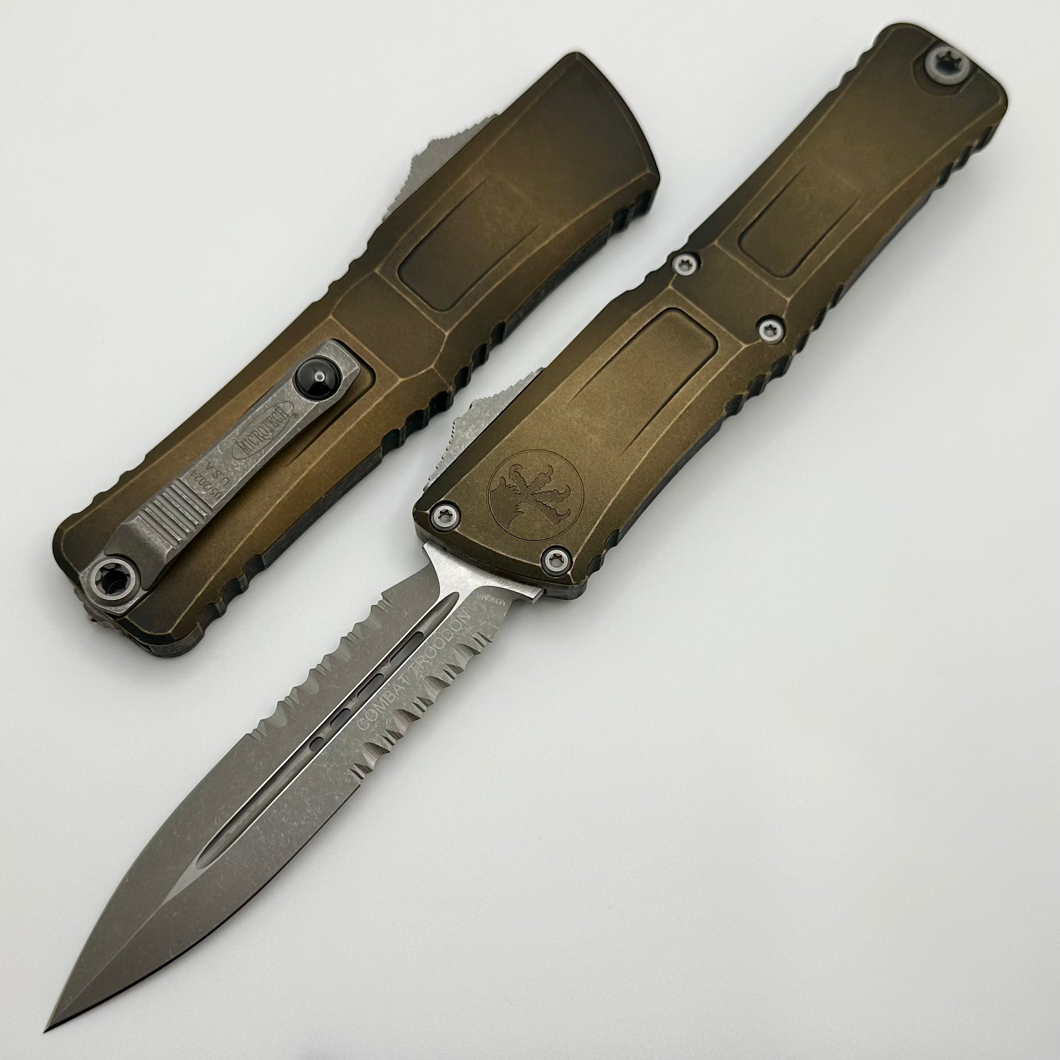 Microtech Knives Combat Troodon Gen III Apocalyptic Tan w/ Apocalyptic Partial Serrated D/E 1142-11APTAAP