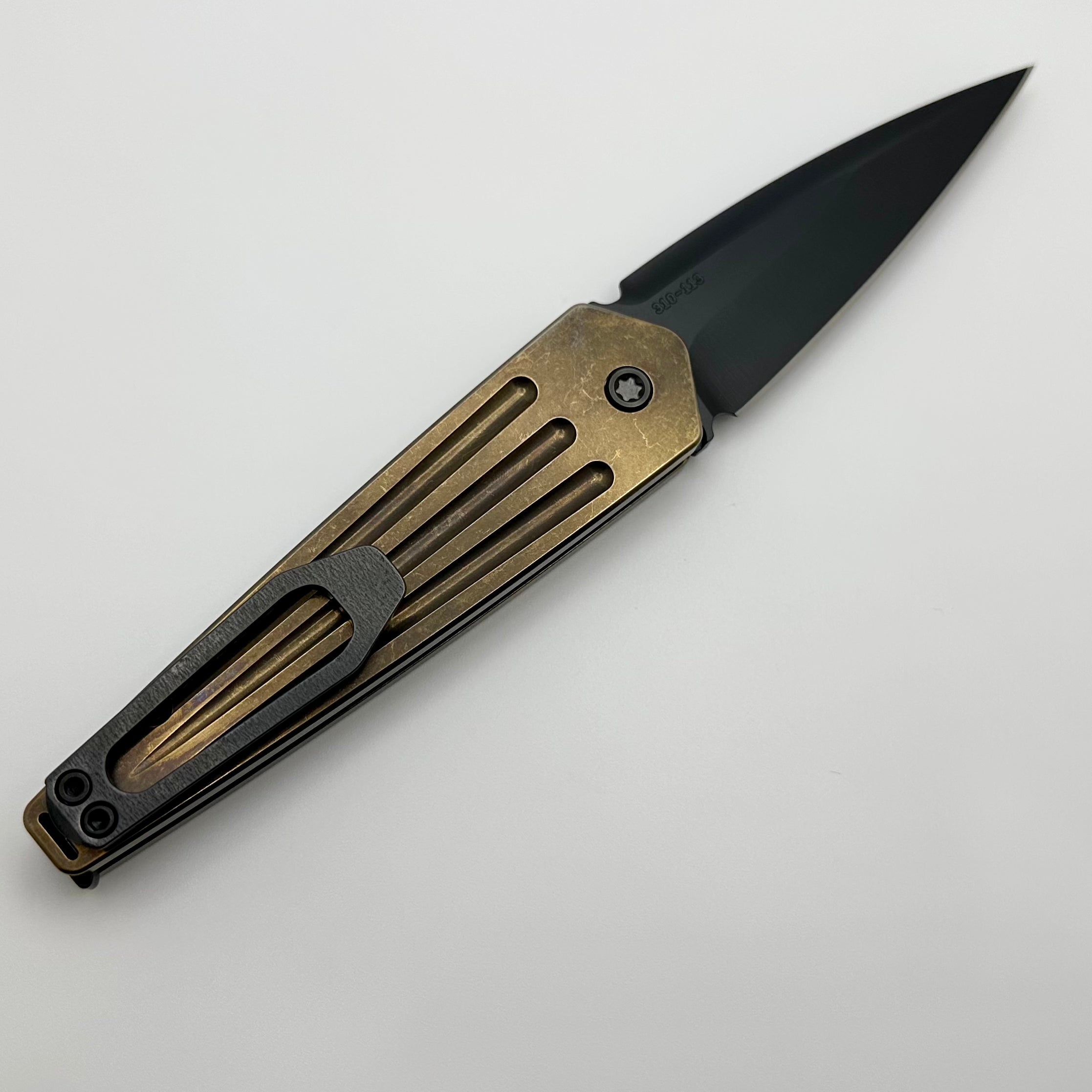 Medford Knife Nosferatu Auto Bronze Tumbled Handles w/ DLC Hardware/Clip & DLC S45VN