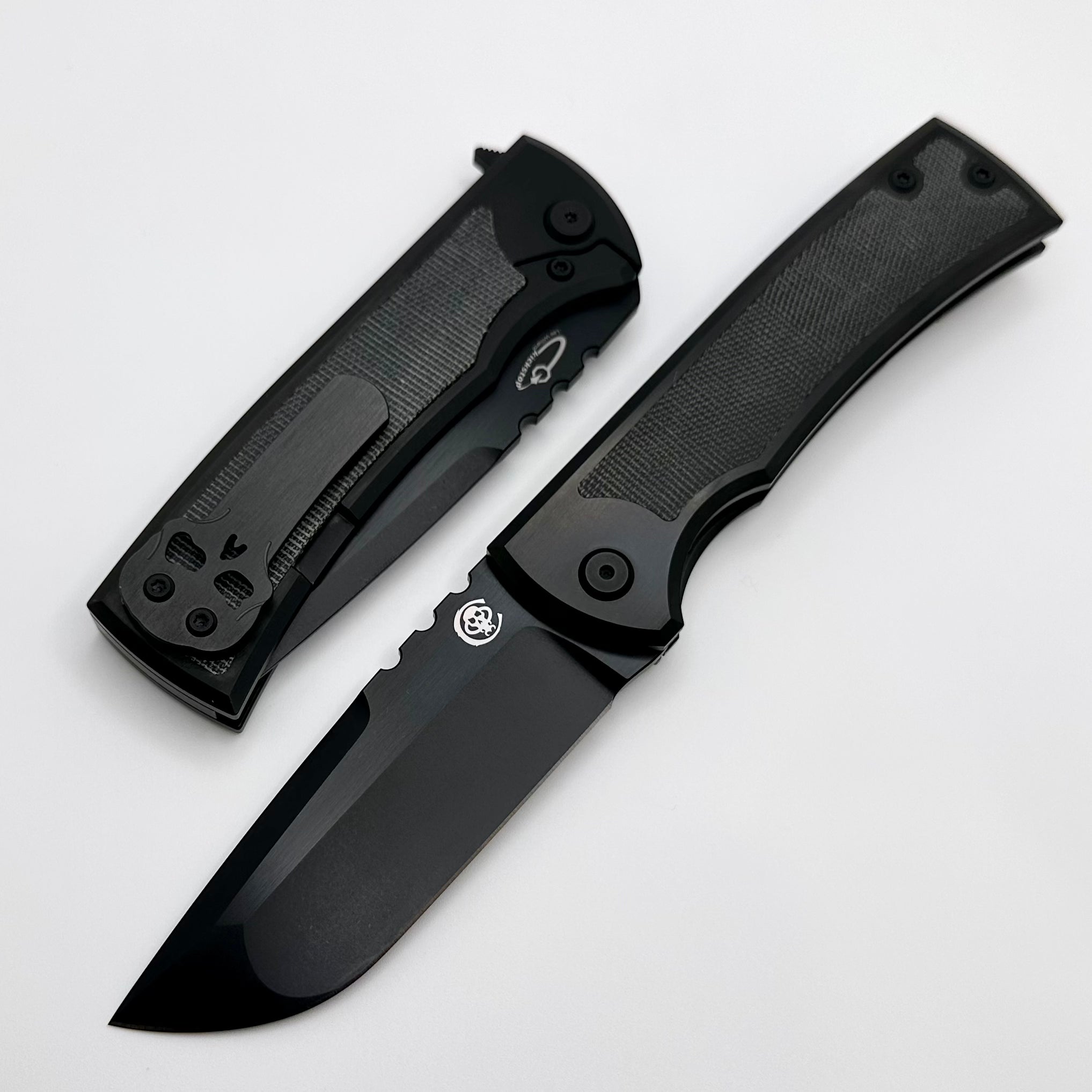 Chaves Knives Redencion 229 Kickstop PVD & Black Micarta Inlays w/ M390 PVD Two Tone Drop Point