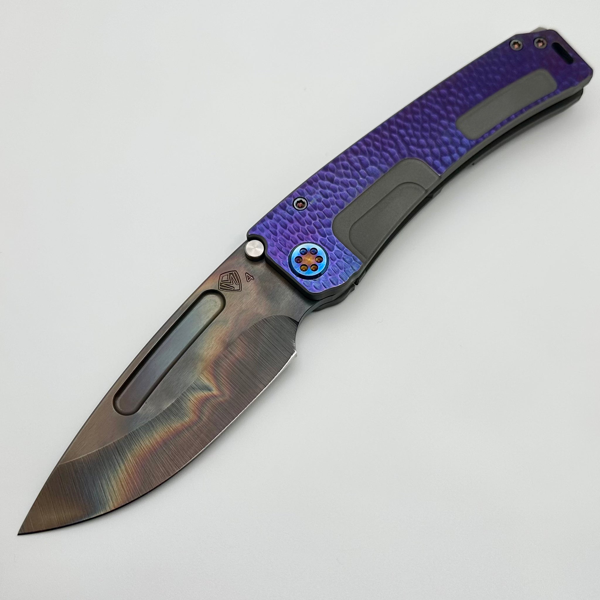 Medford Marauder H Bead Blast Cement Violet Cobblestone Sculpting w/ Flamed Hardware/Clip & S45VN Vulcan Drop Point