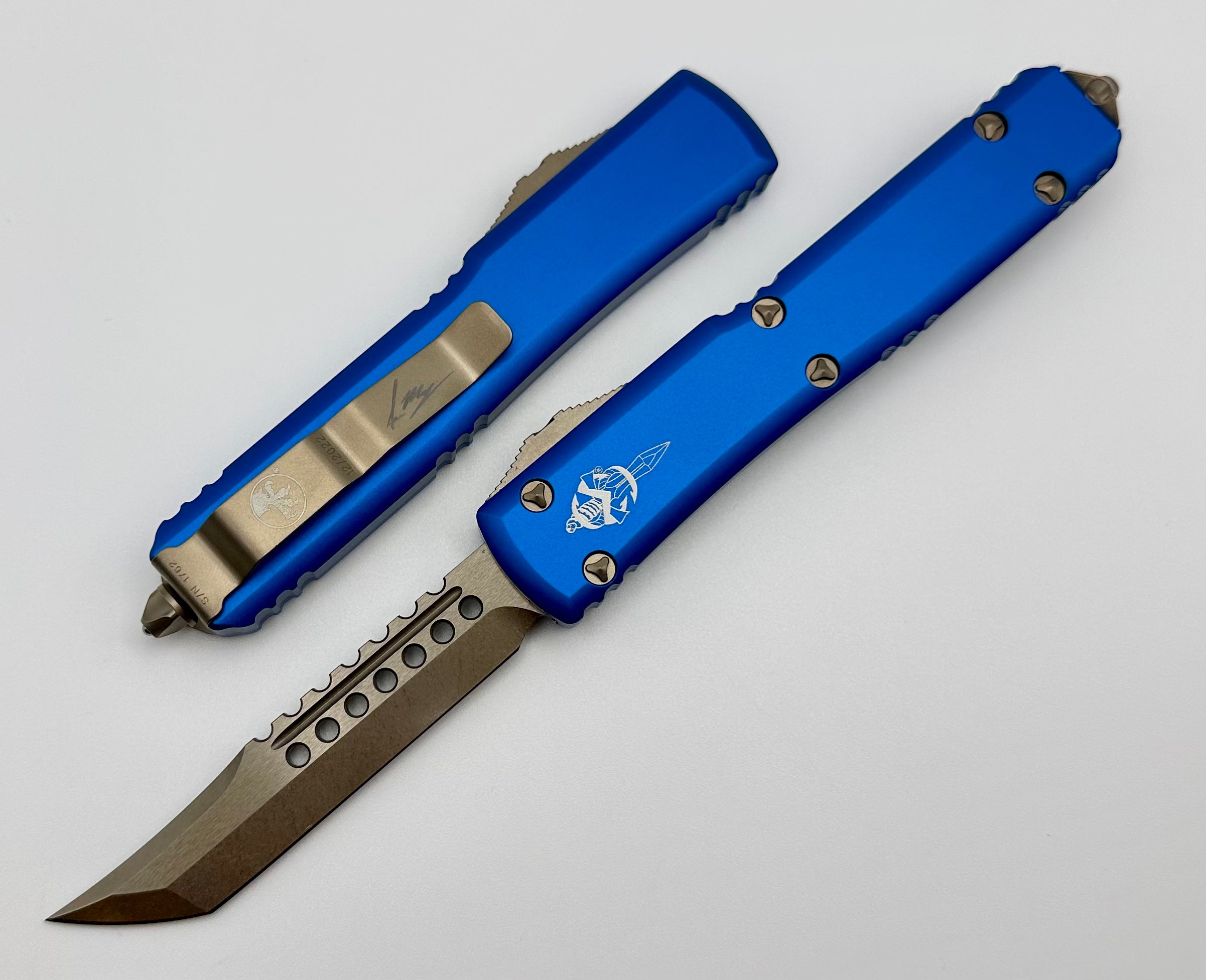 Microtech Ultratech Hellhound Bronze Standard & Blue 119-13BLS