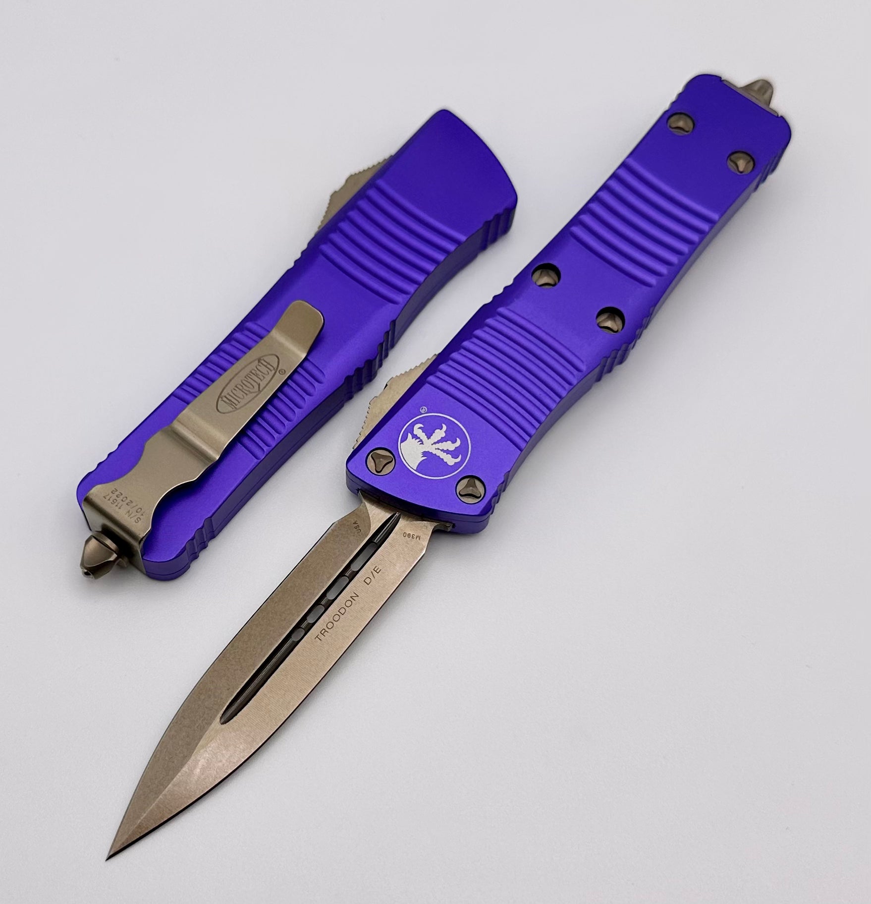 Microtech Troodon Double Edge Bronze Standard & Purple 138-13PU