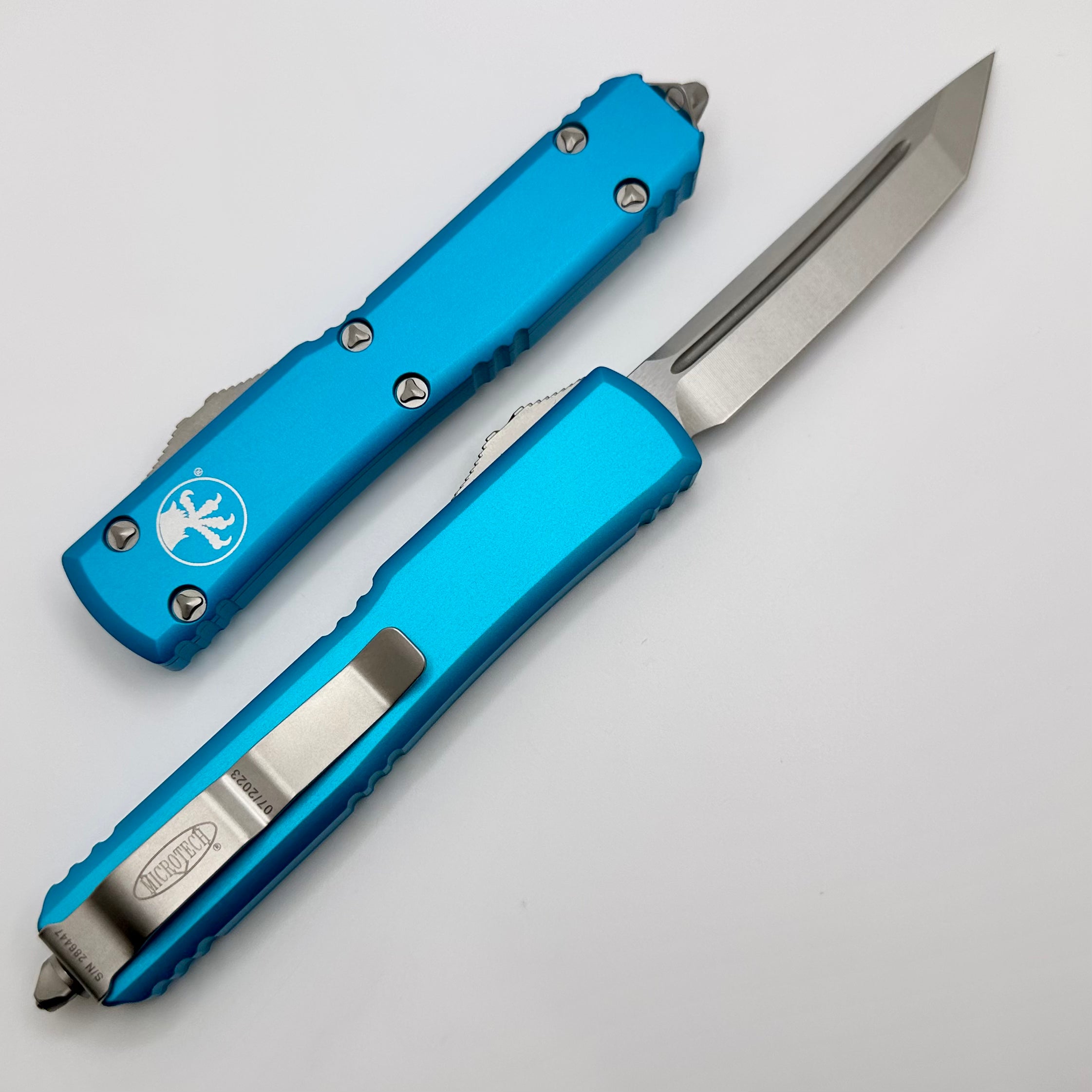 Microtech Ultratech Tanto T/E Stonewash Standard & Turquoise 123-10TQ