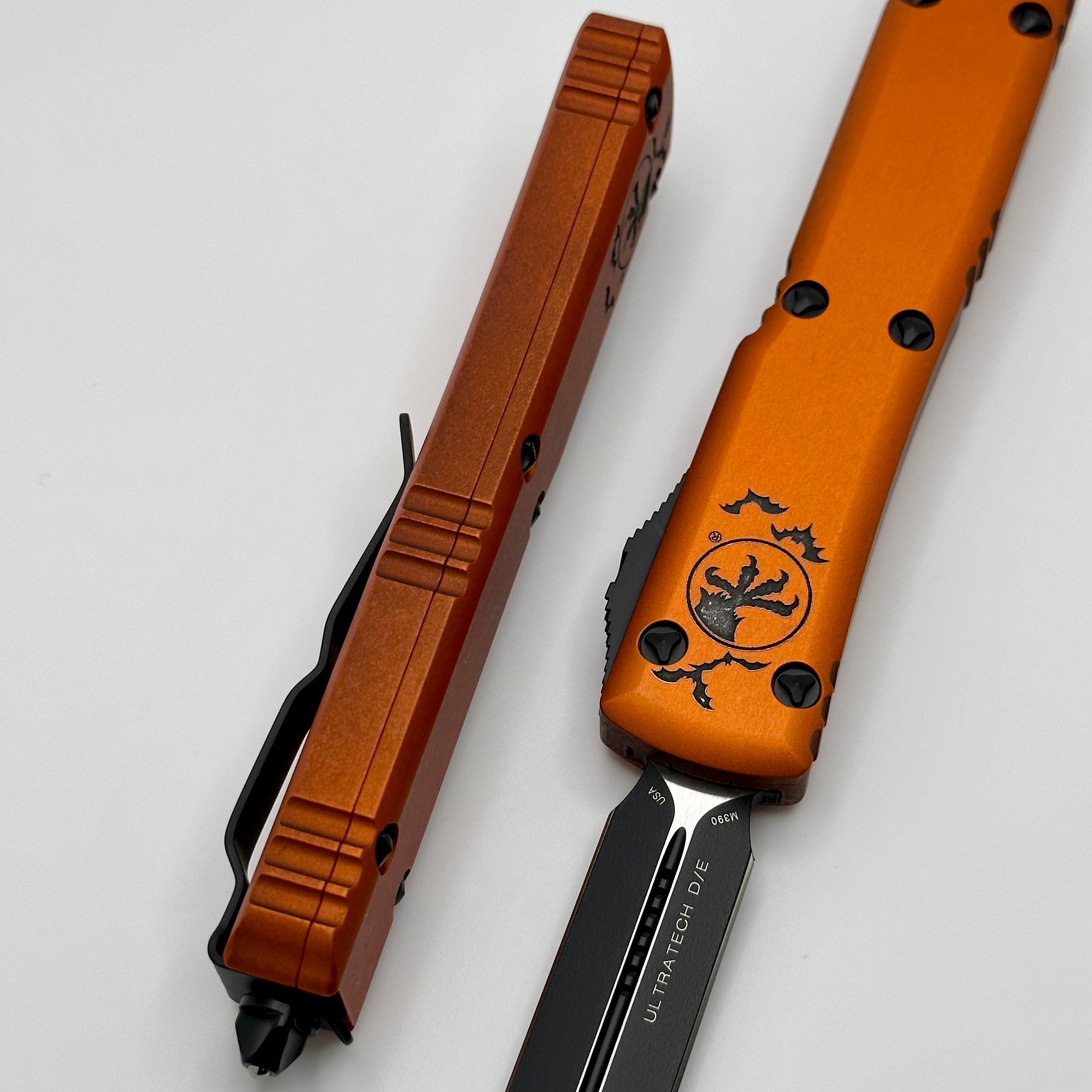 Microtech Ultratech Halloween Orange w/ Double Edge Signature Series 122-1HWS