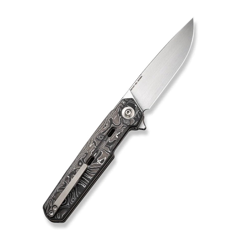 We Knife Navo Flipper Aluminum Foil Carbon Fiber Handles & Hand Rubbed Satin CPM-20CV WE22026-6