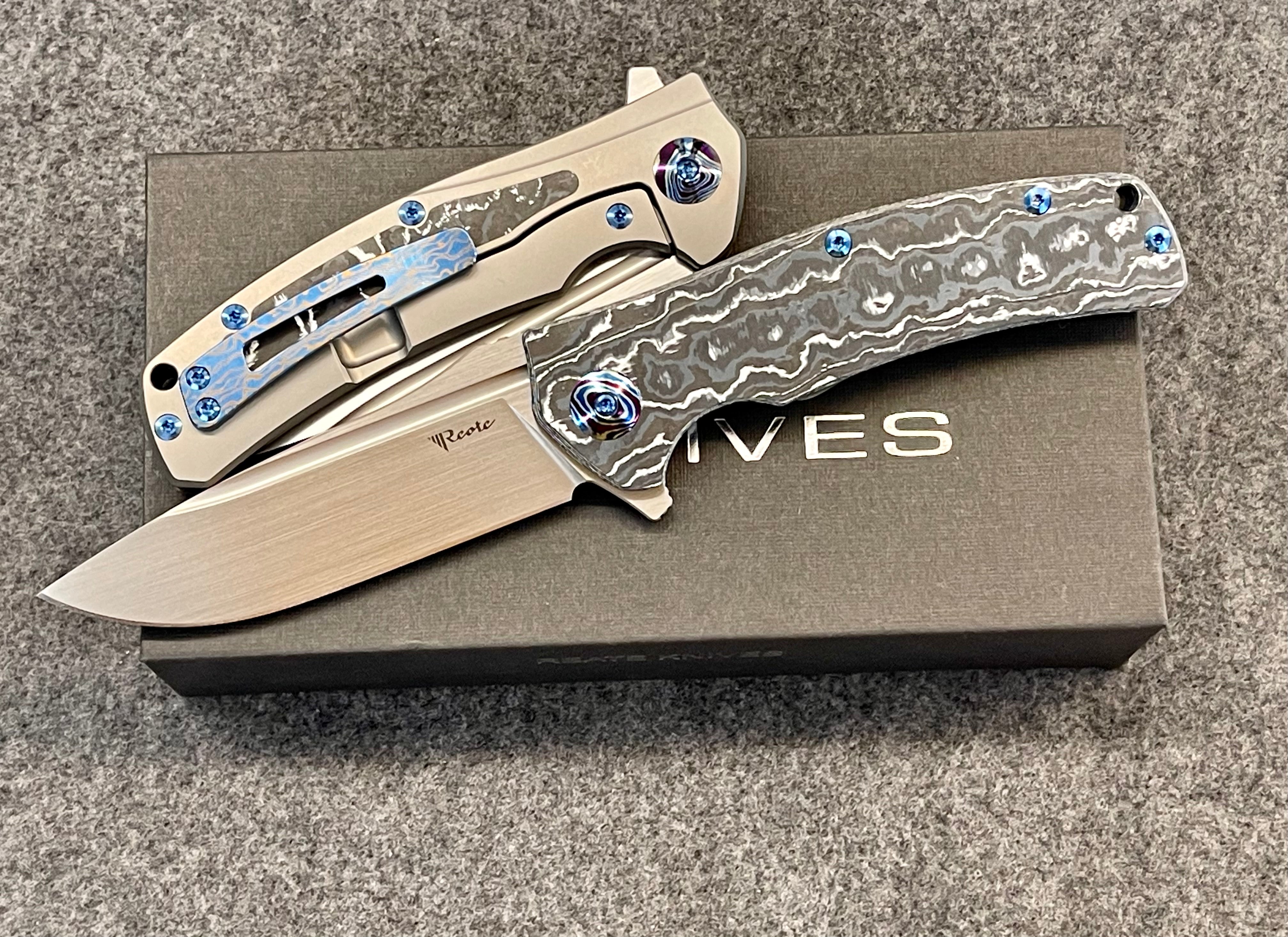 Reate Knives Horizon D White Storm Fat Carbon & Chad Nichols MokuTi Exclusive