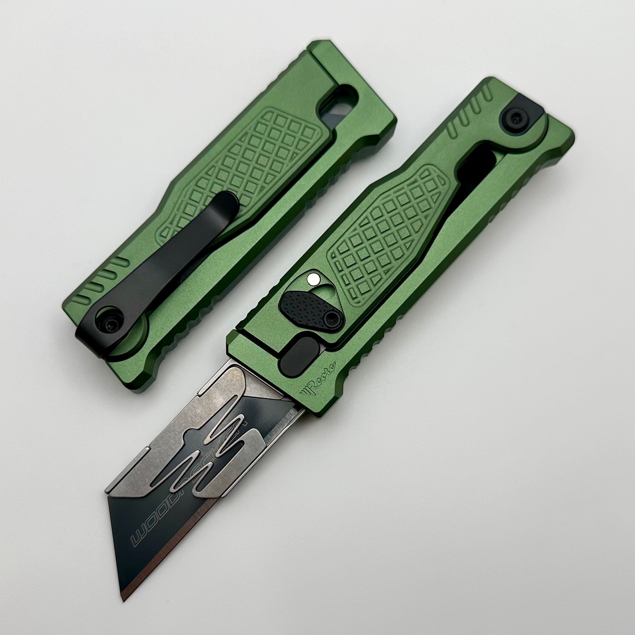 Reate EXO-U Utility Diamond Pattern Green Aluminum Handle