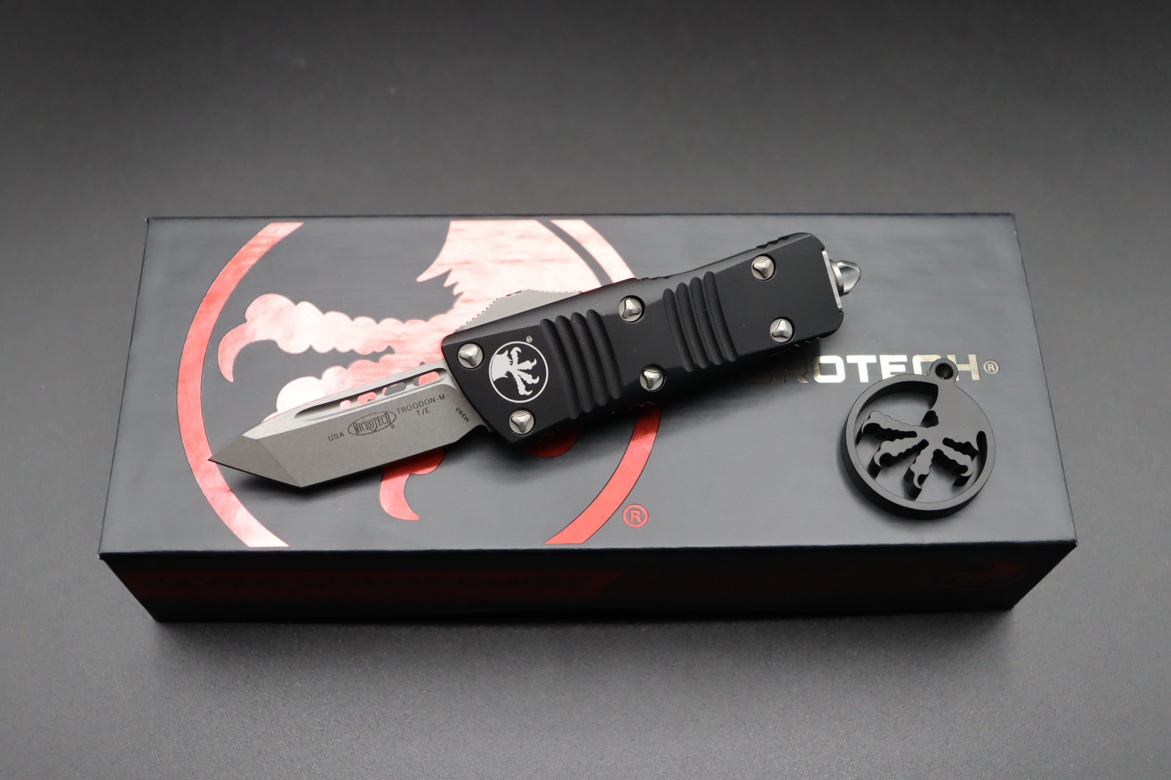 Microtech Mini Troodon Tanto Stonewash 240-10