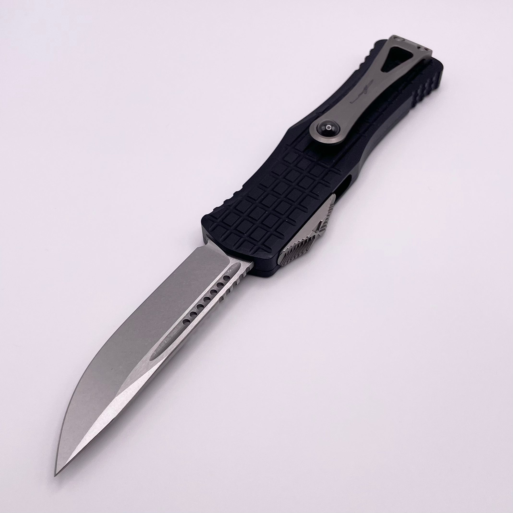 Pre Owned Microtech Hera Frag Single Edge Stonewash Standard 703-10FRS