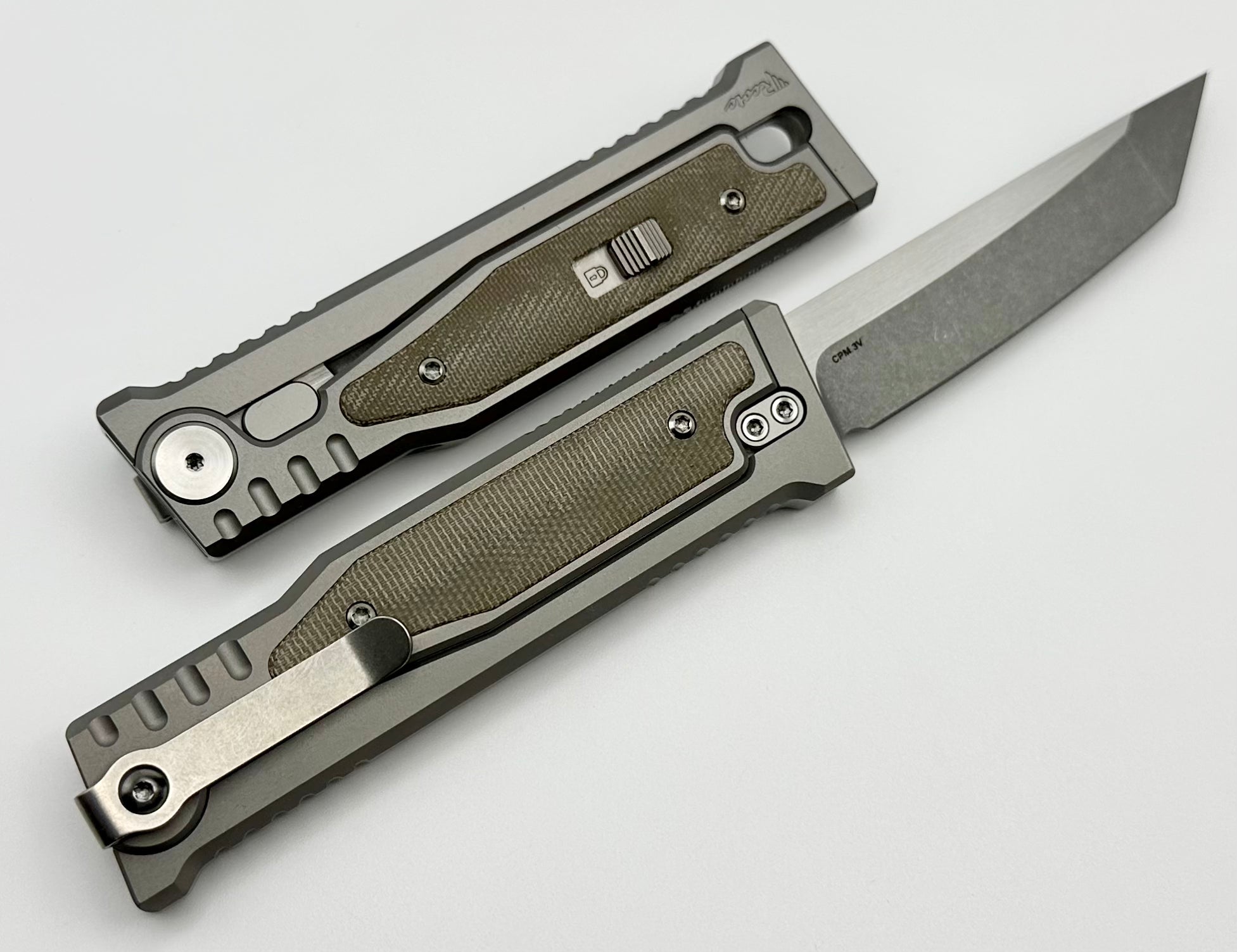 Reate EXO M Green Micarta & Two Tone Tanto 3V