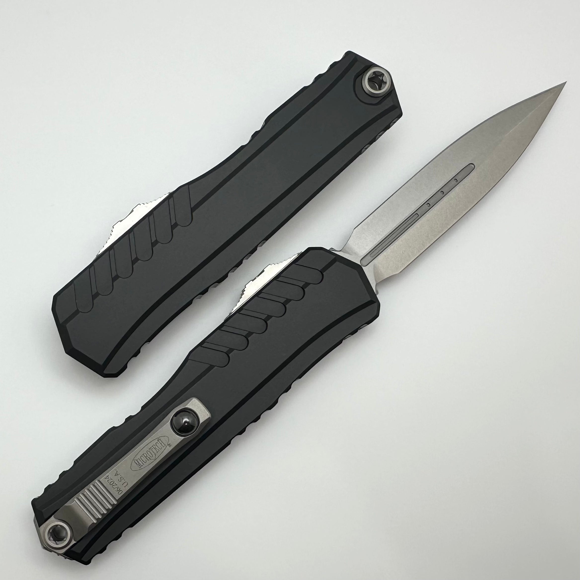 Microtech Cypher II D/E Stonewash Standard 1242-10