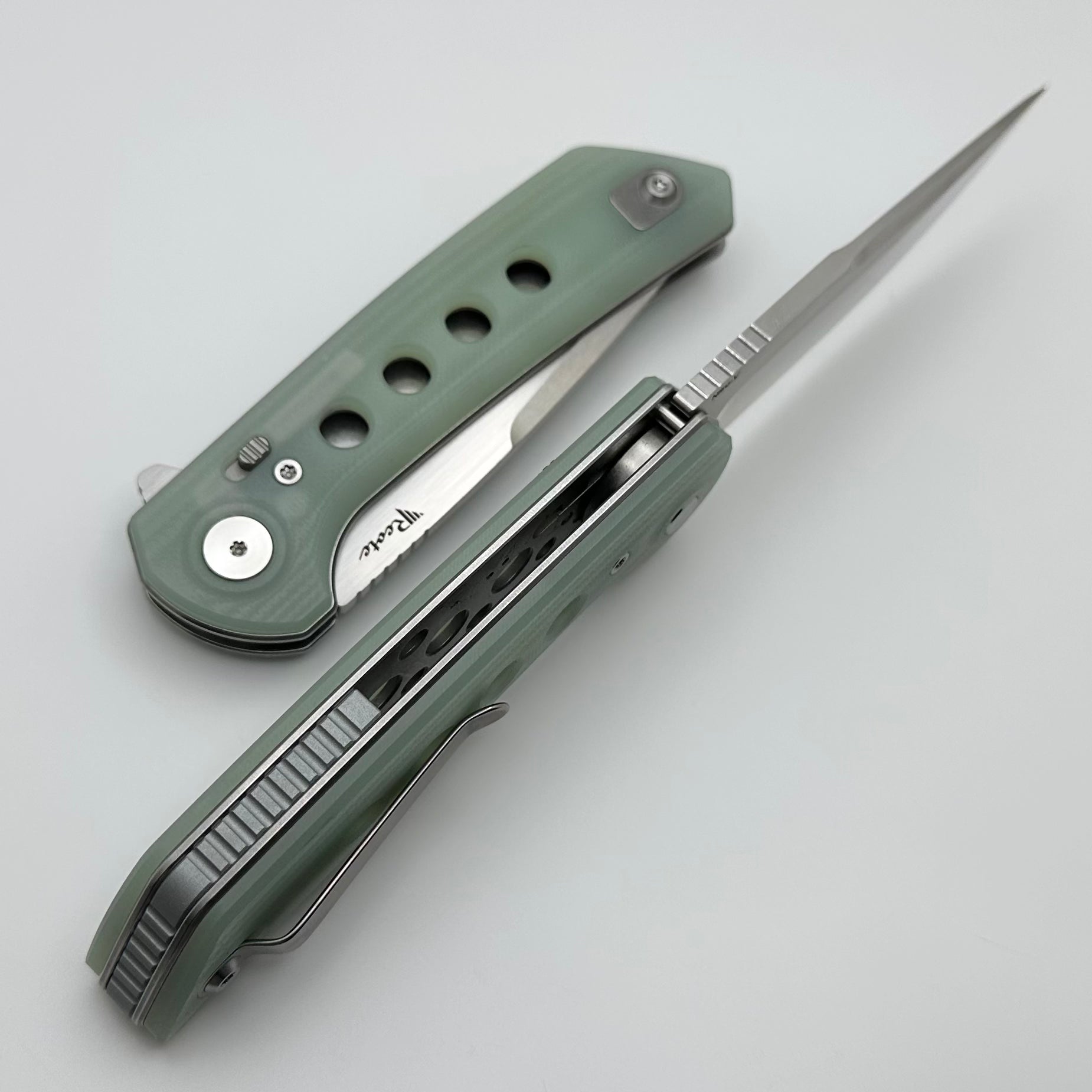 Reate Knives PL-XF Jade G-10 Handles & Stonewash Nitro-V