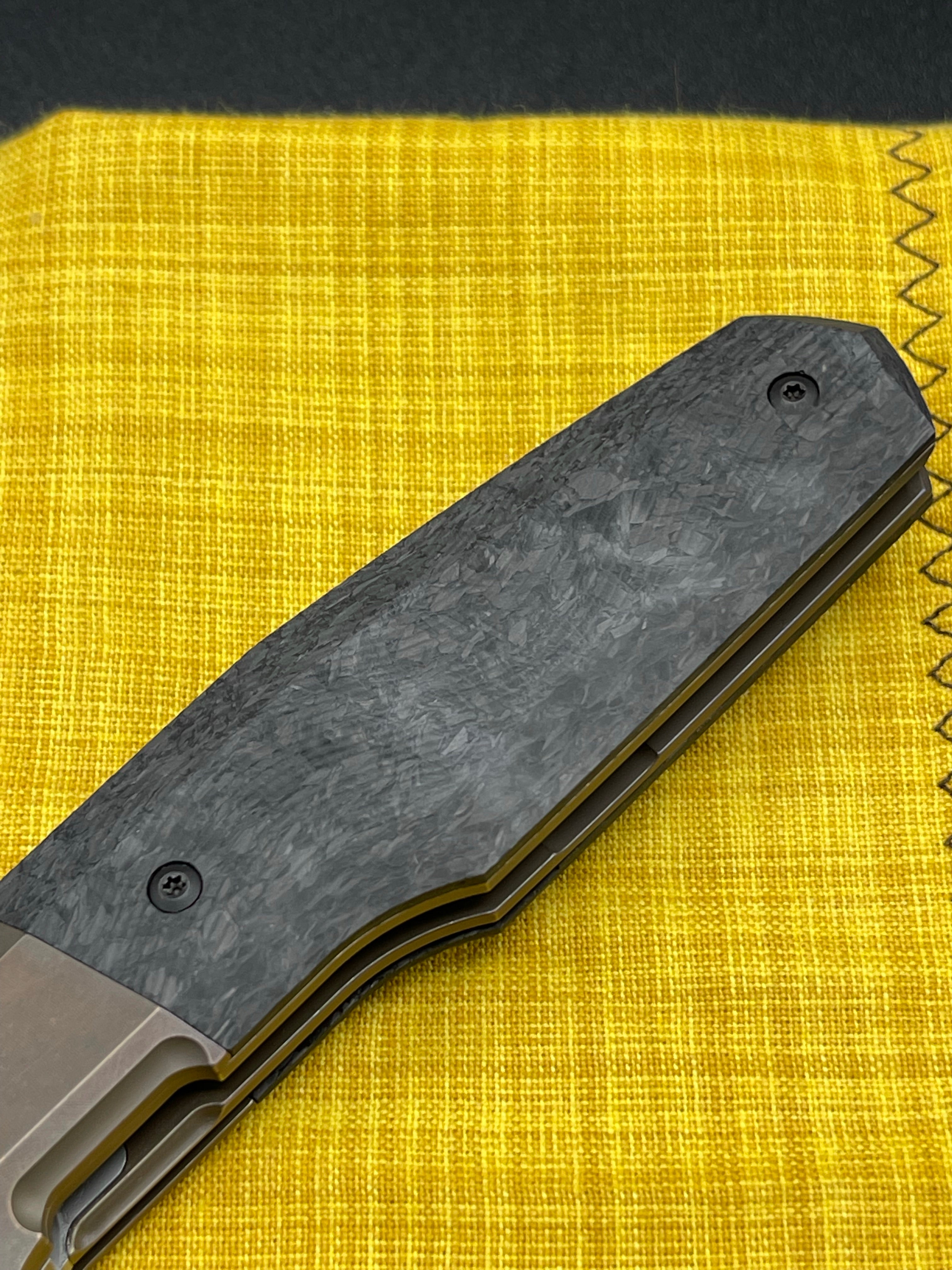 Custom Knife Factory FIF20 Bronze Bolster with Carbon Fiber