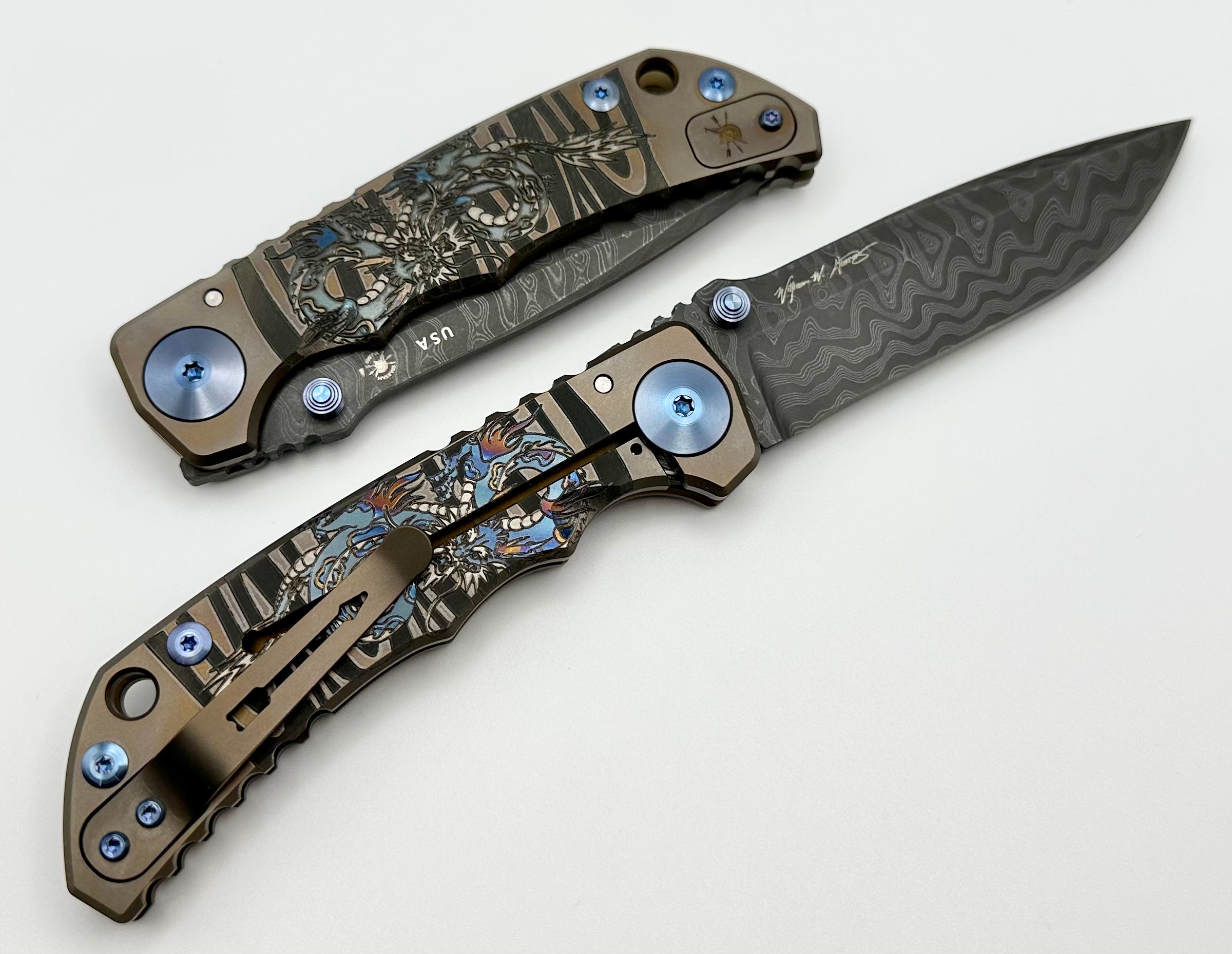 Spartan Blades Harsey Folder 2022 Special Edition Dragon w/ Damascus