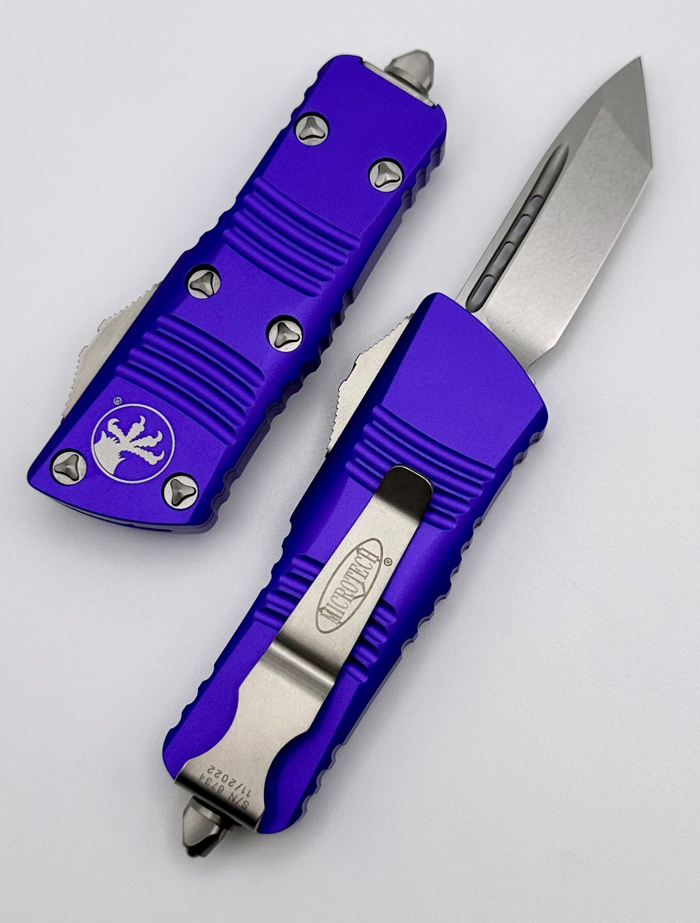 Microtech Troodon Mini Tanto Stonewash Standard & Purple 240-10PU