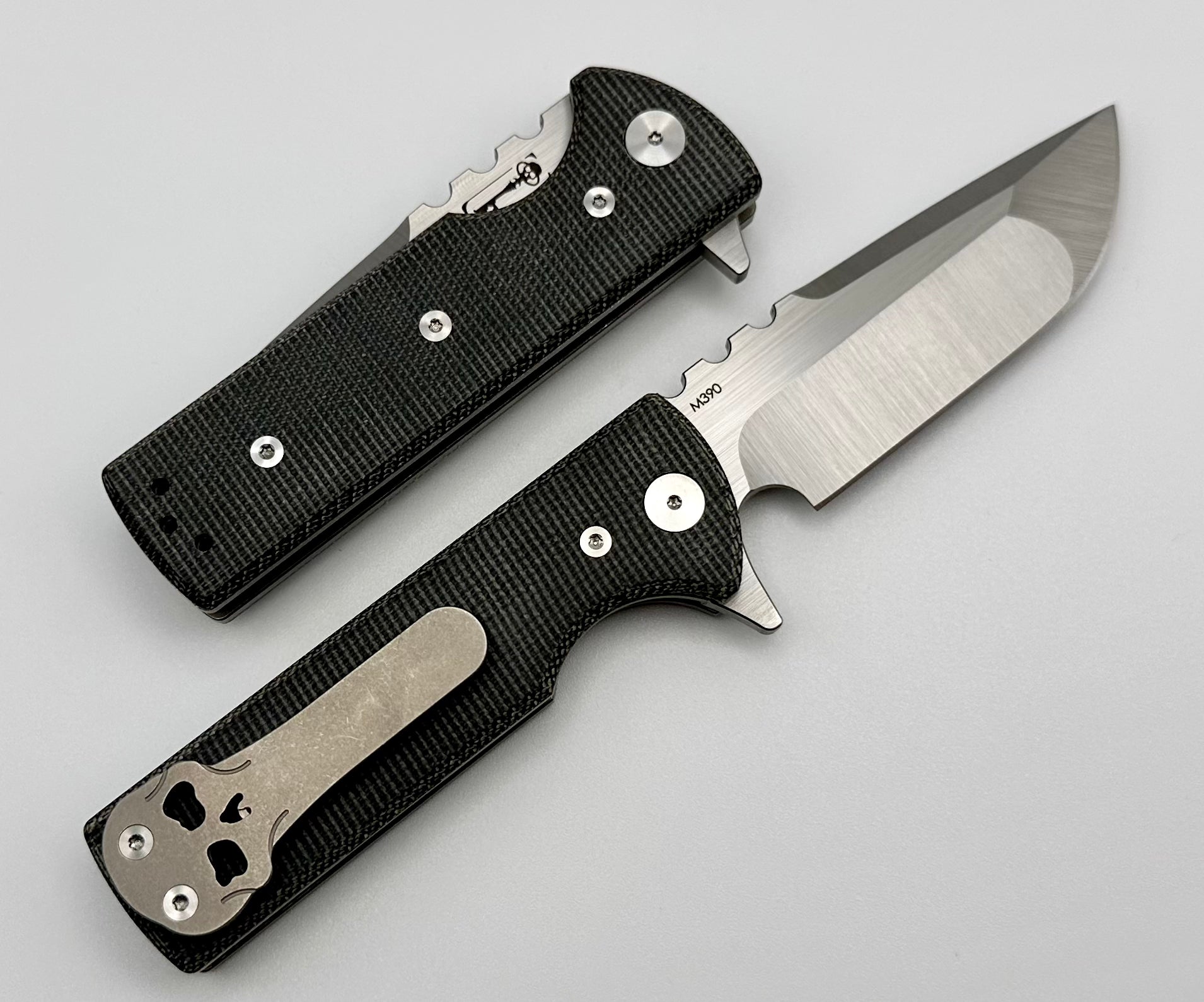 Chaves Knives T.A.K Ambidextrous Knife TAK Drop Point Black Micarta