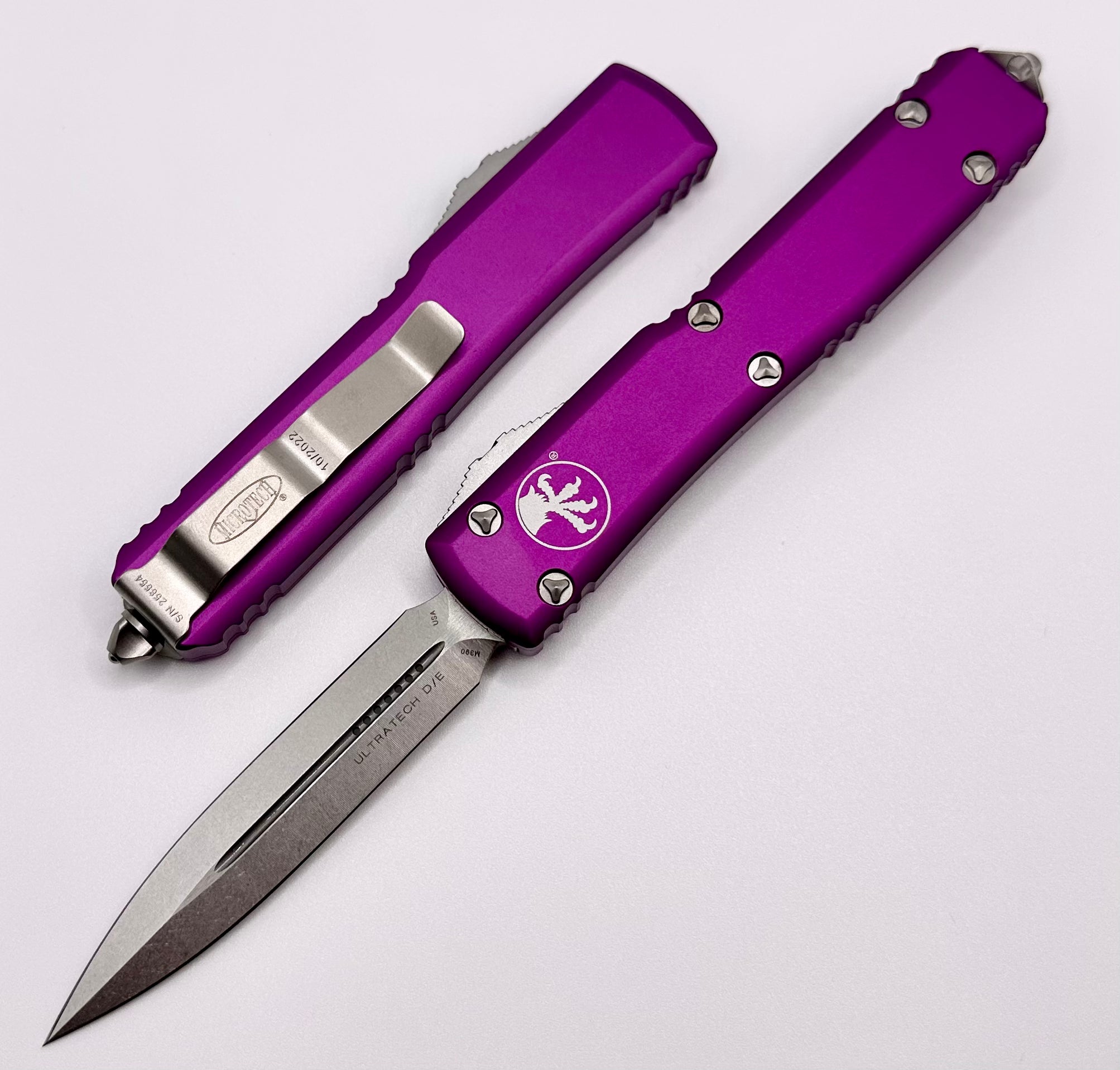 Microtech Ultratech Double Edge Stonewash Standard & Violet 122-10VI