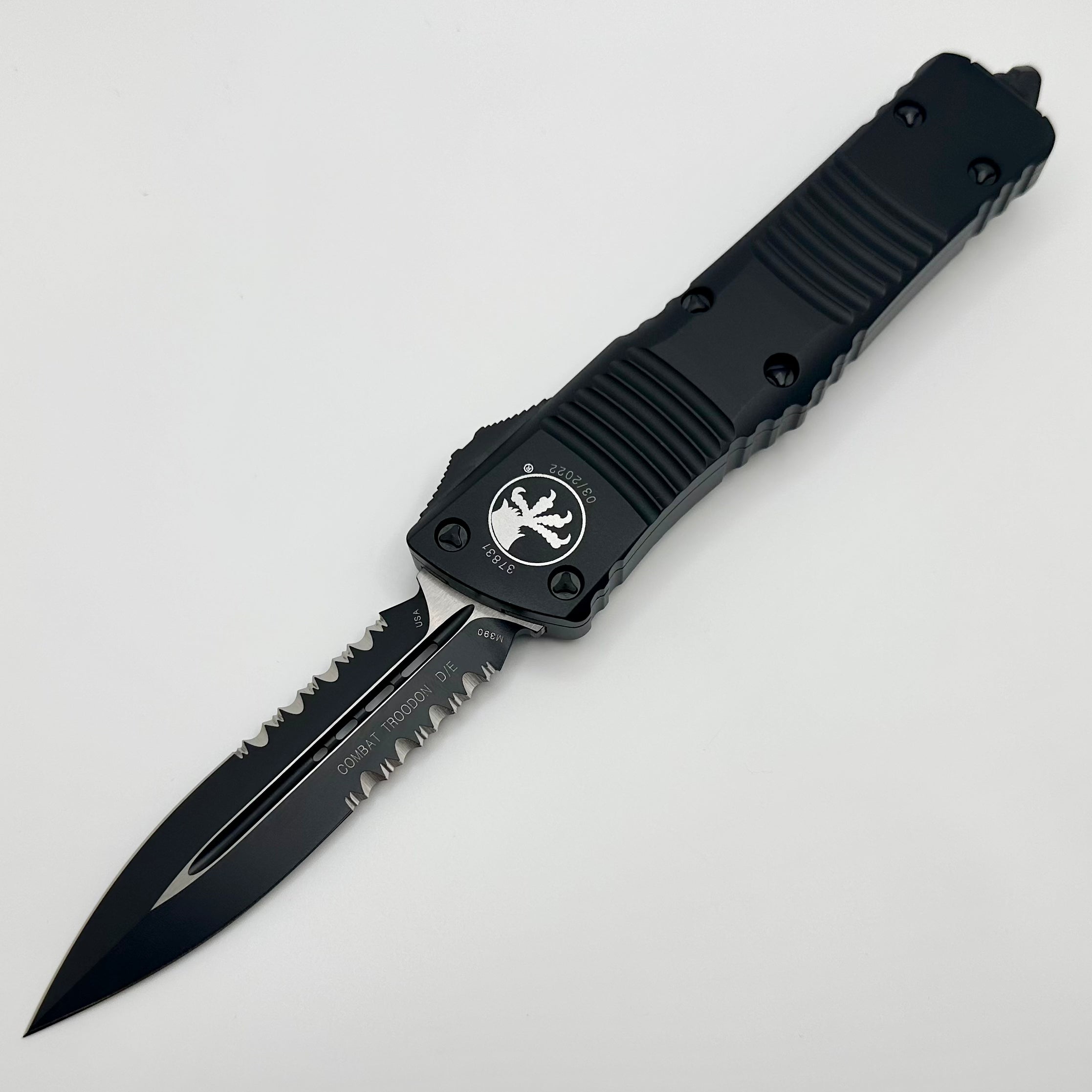 Microtech Combat Troodon D/E Partial Serrated Black Tactical 142-2T PRE OWNED