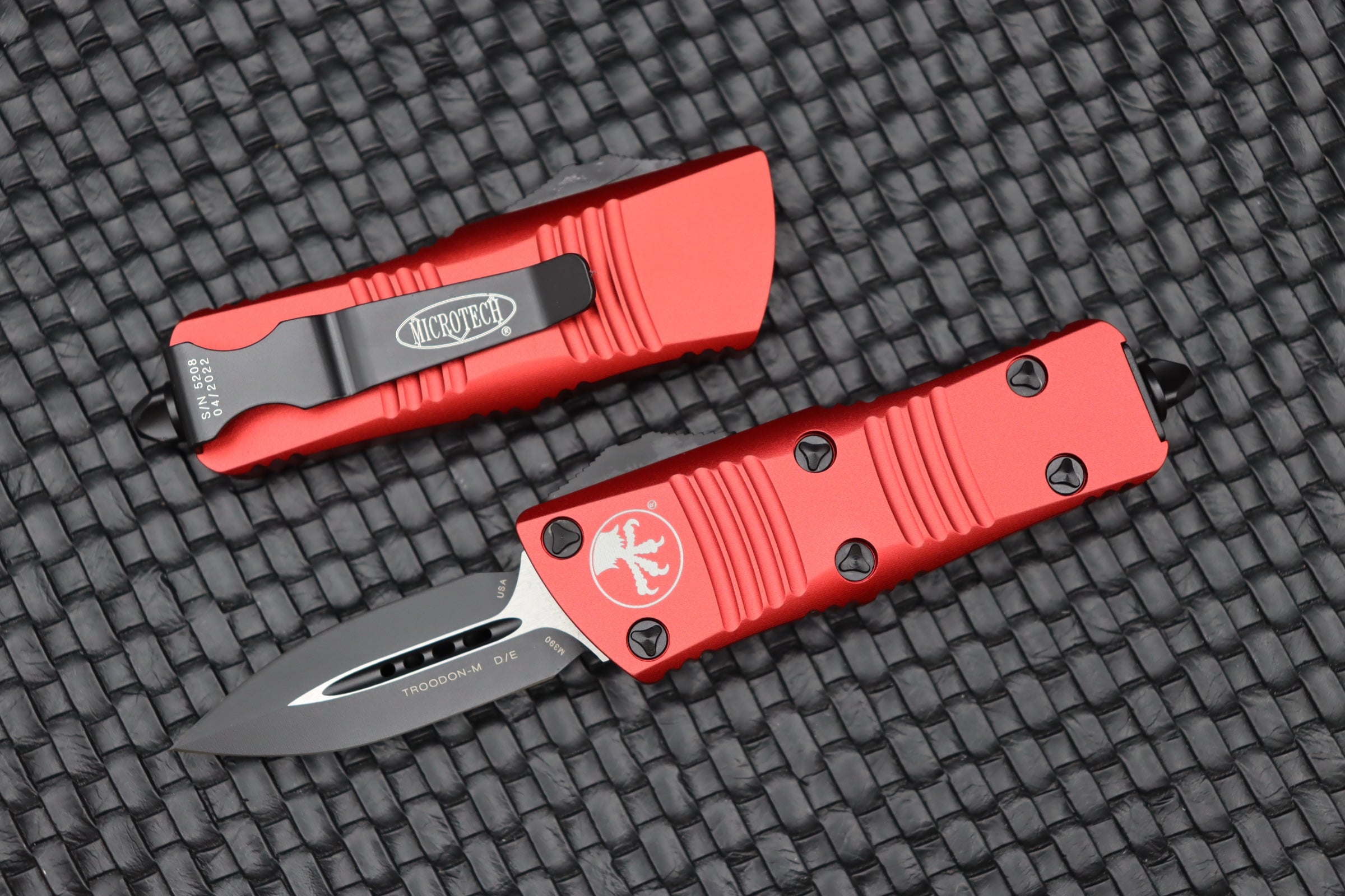 Microtech Troodon Mini Double Edge Black standard & Red 238-1RD