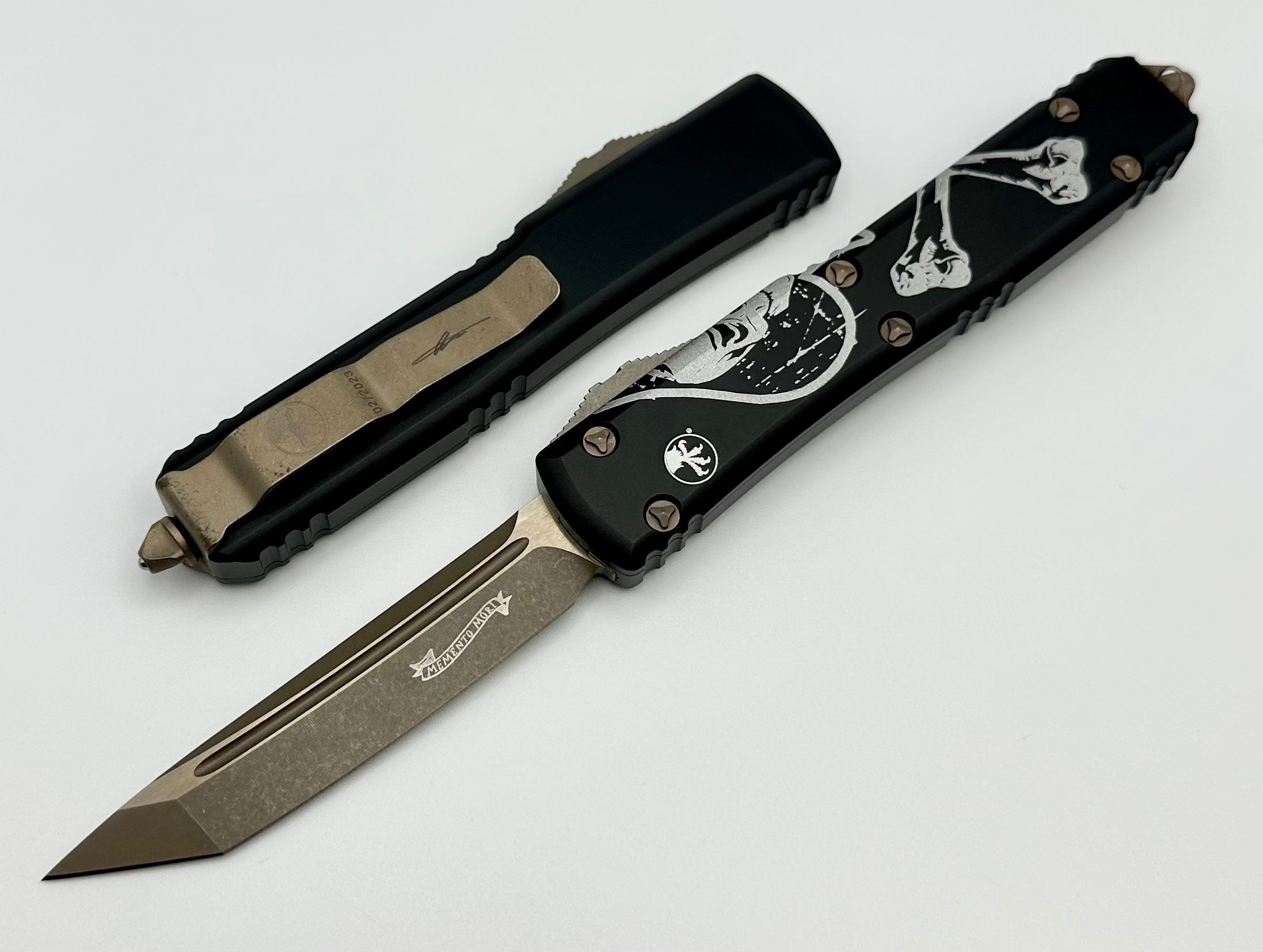 Microtech Ultratech Tanto Bronze Apocalyptic Standard Death Card Signature Series 123-13DCS