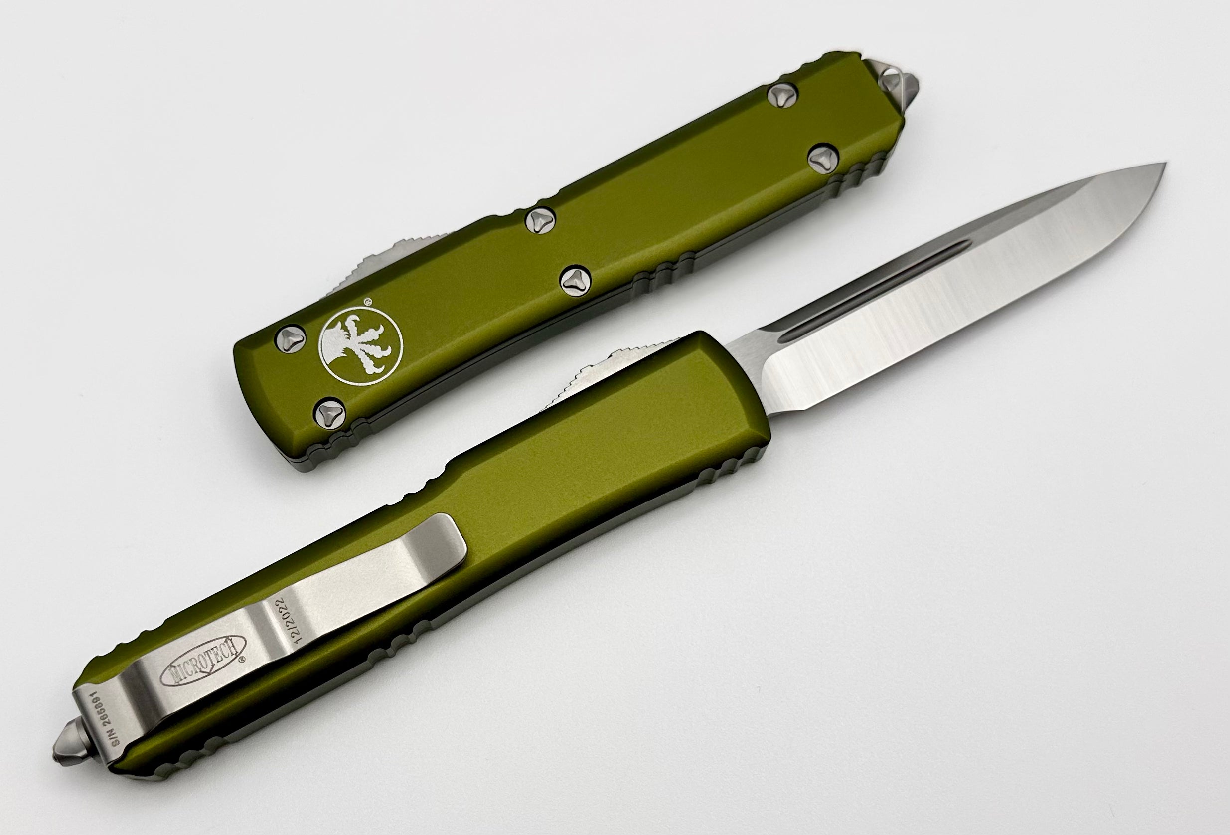 Microtech Ultratech OD Green & Satin Single Edge 121-4OD