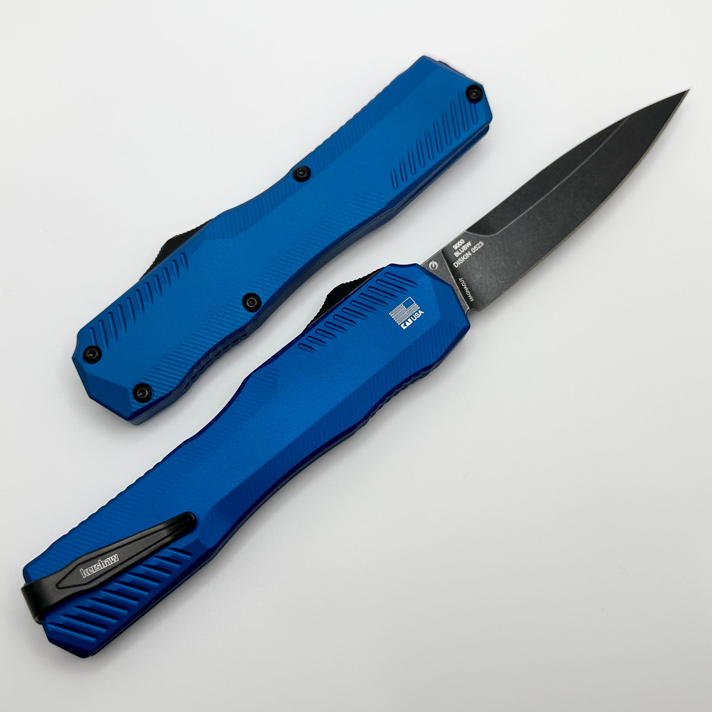 Kershaw Livewire Blue Aluminum & Black Wash MagnaCut 9000BLUBW