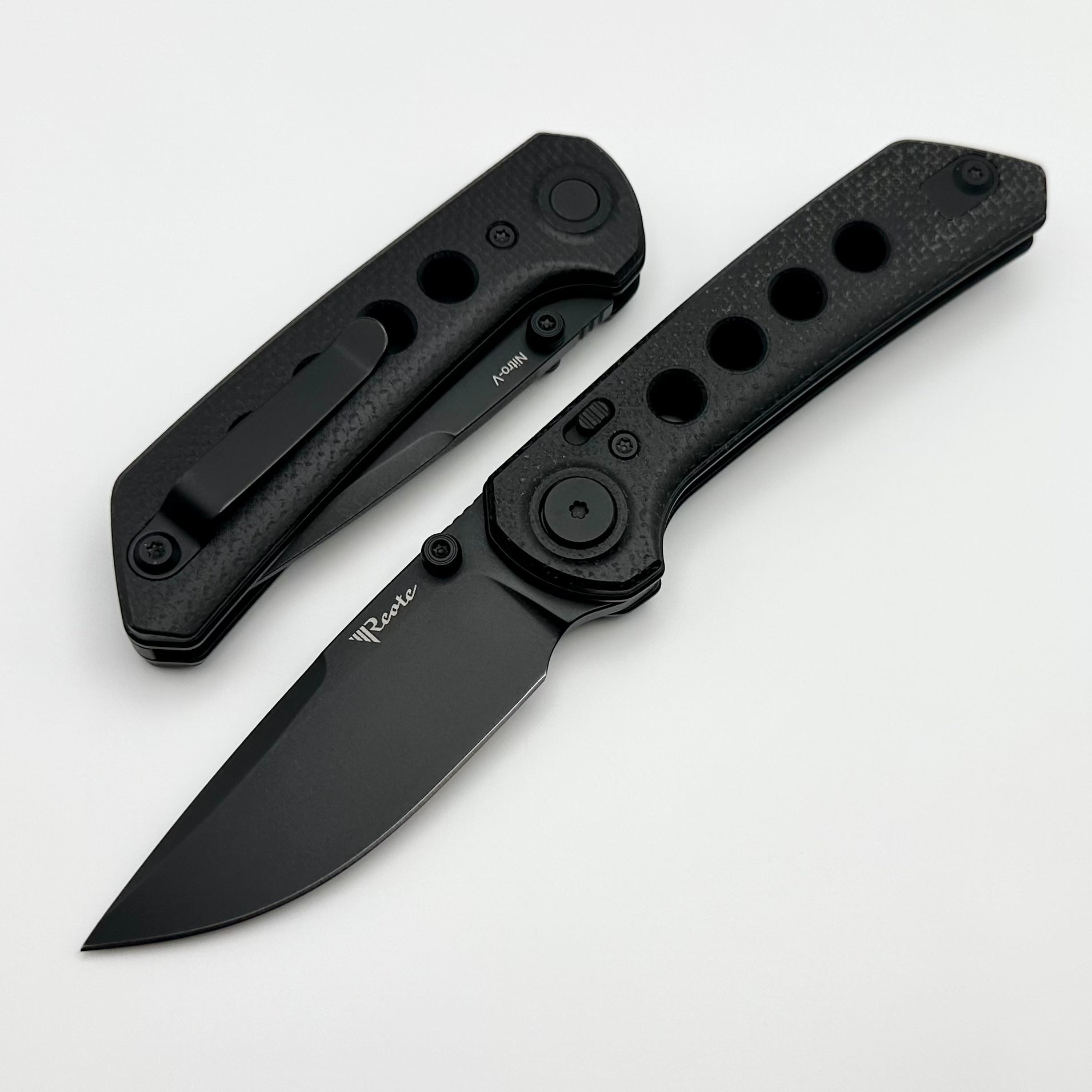 Reate Knives PL-XT Black Micarta w/ Black G-10 Inlays & Black PVD Nitro-V