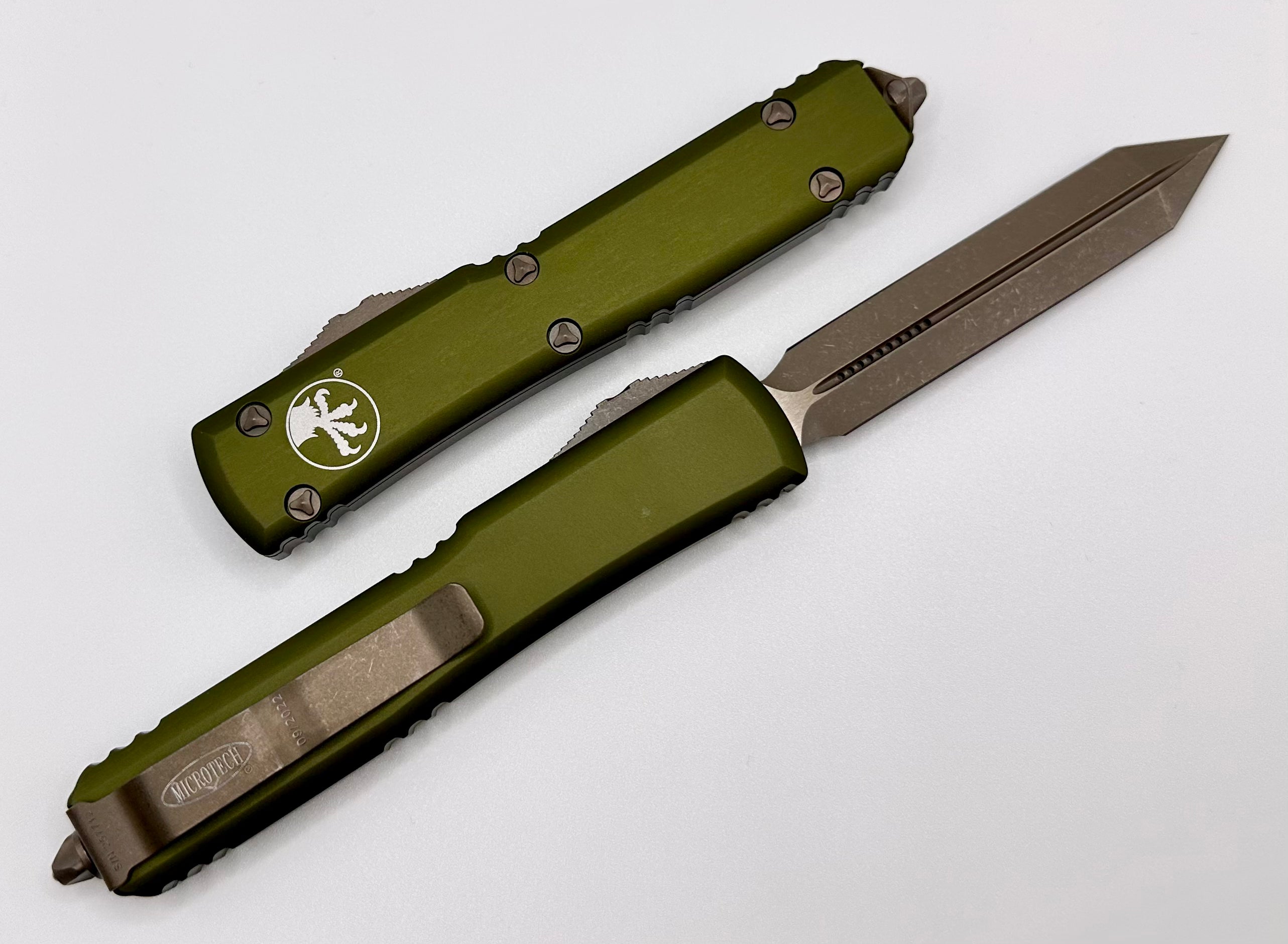 Microtech Ultratech Spartan Bronze Apocalyptic Standard & OD Green 223-13APOD