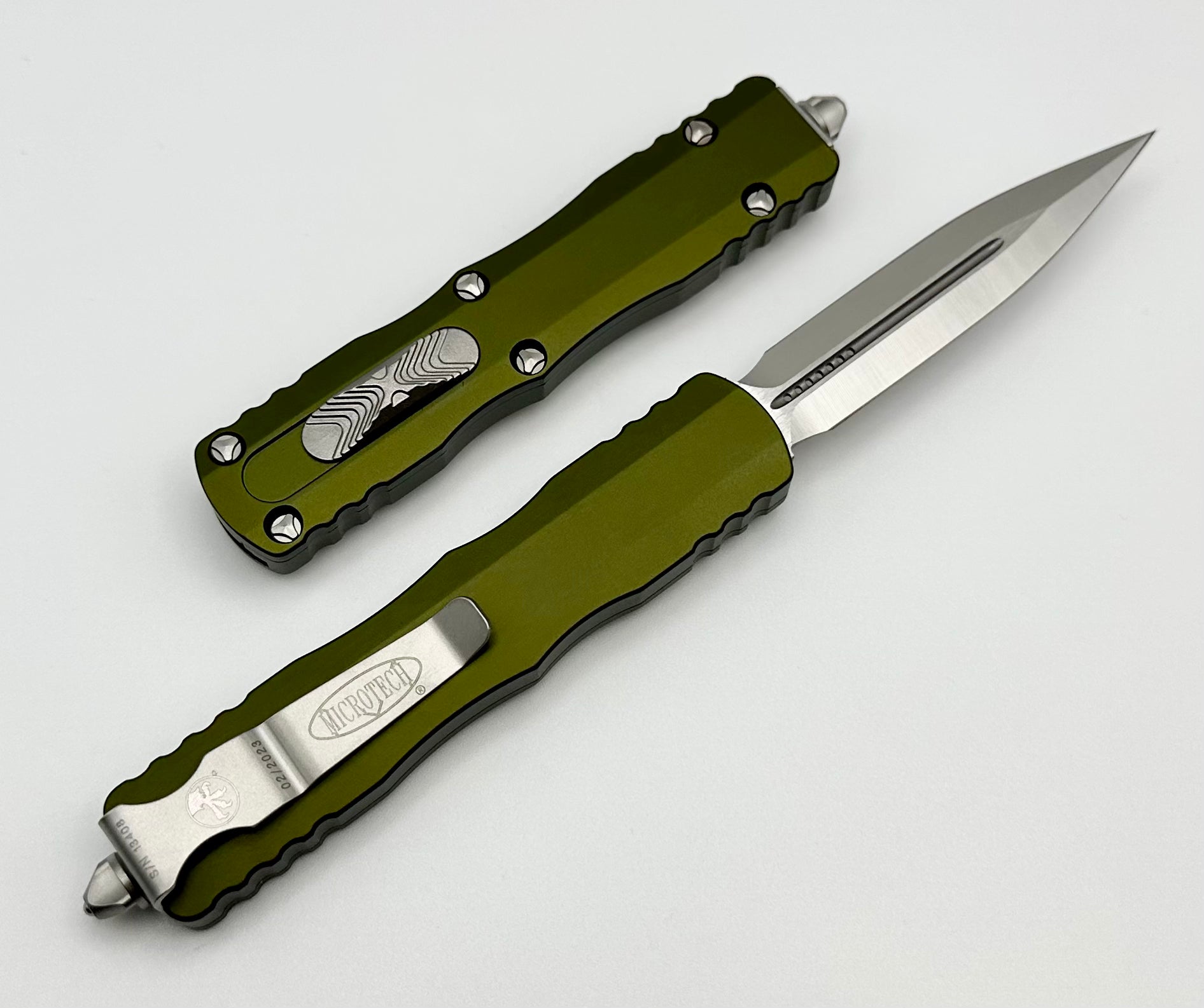 Microtech Dirac Double Edge Satin Standard & OD Green 225-4OD