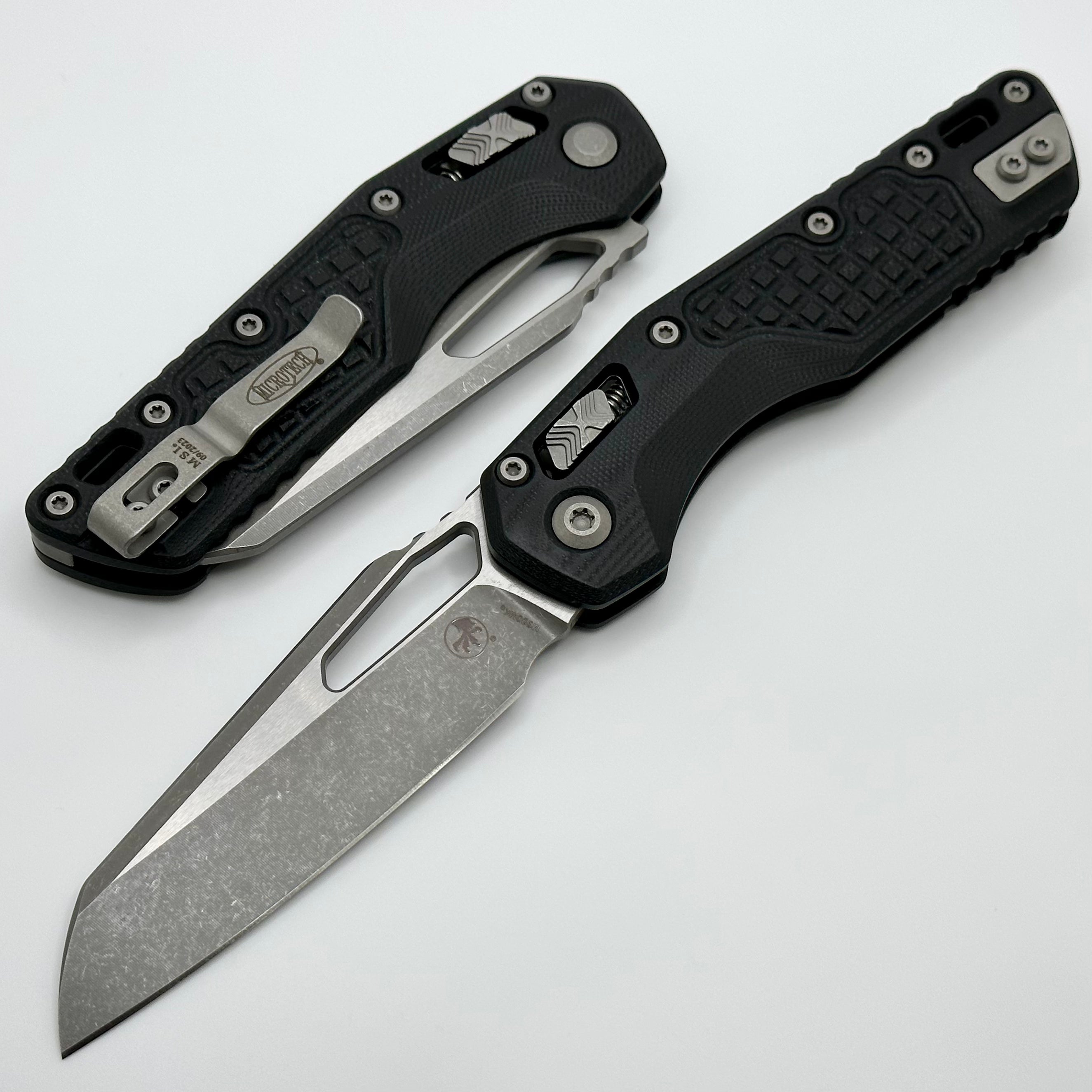 Microtech Knives MSI RAM LOK Frag Black G-10 & M390MK Apocalyptic Standard 210-10APFRGTBK