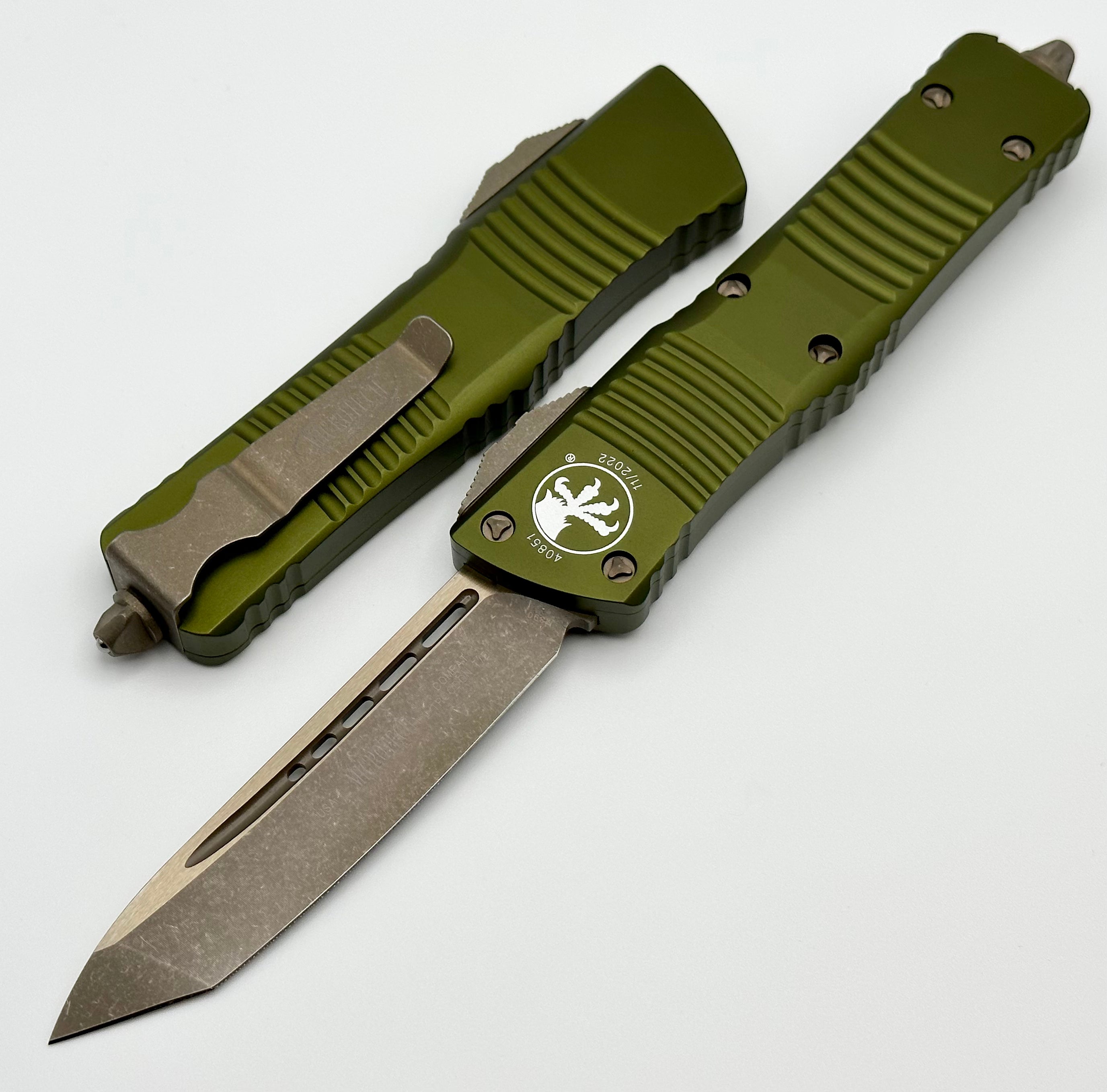 Microtech Combat Troodon Tanto T/E Bronze Apocalyptic Standard & OD Green 144-13APOD